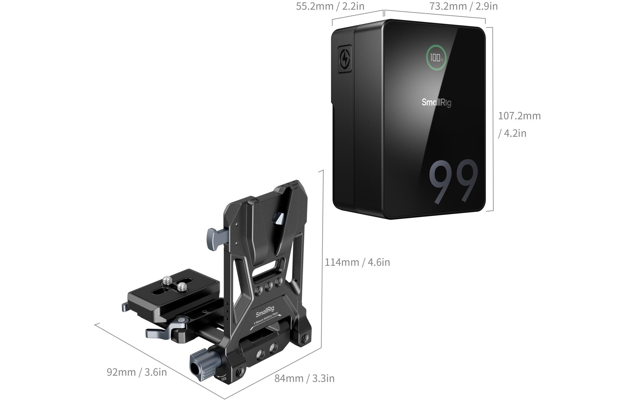 Smallrig Videokamera-Akku VB99 Pro Kit V-Mount-Akkuplatte