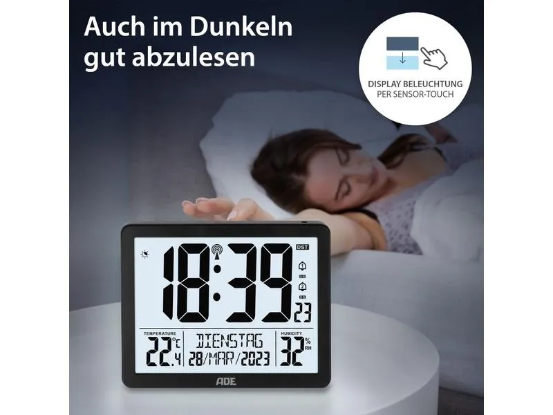 ADE Wanduhr XL, Schwarz/Weiss ADE Wanduhr XL, Schwarz/Weiss