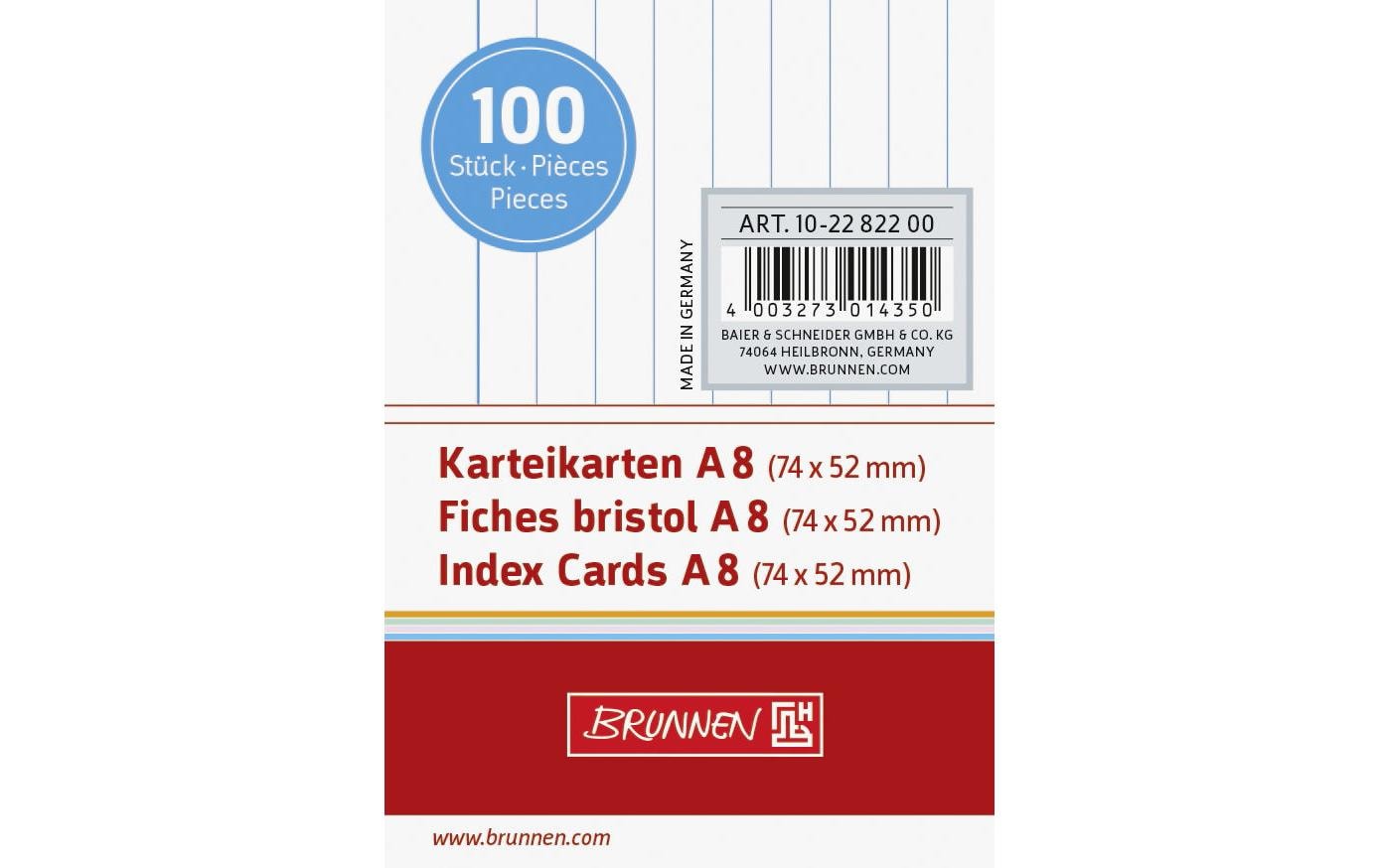 Brunnen Karteikarten A8 Liniert Brunnen Karteikarten A8 Liniert