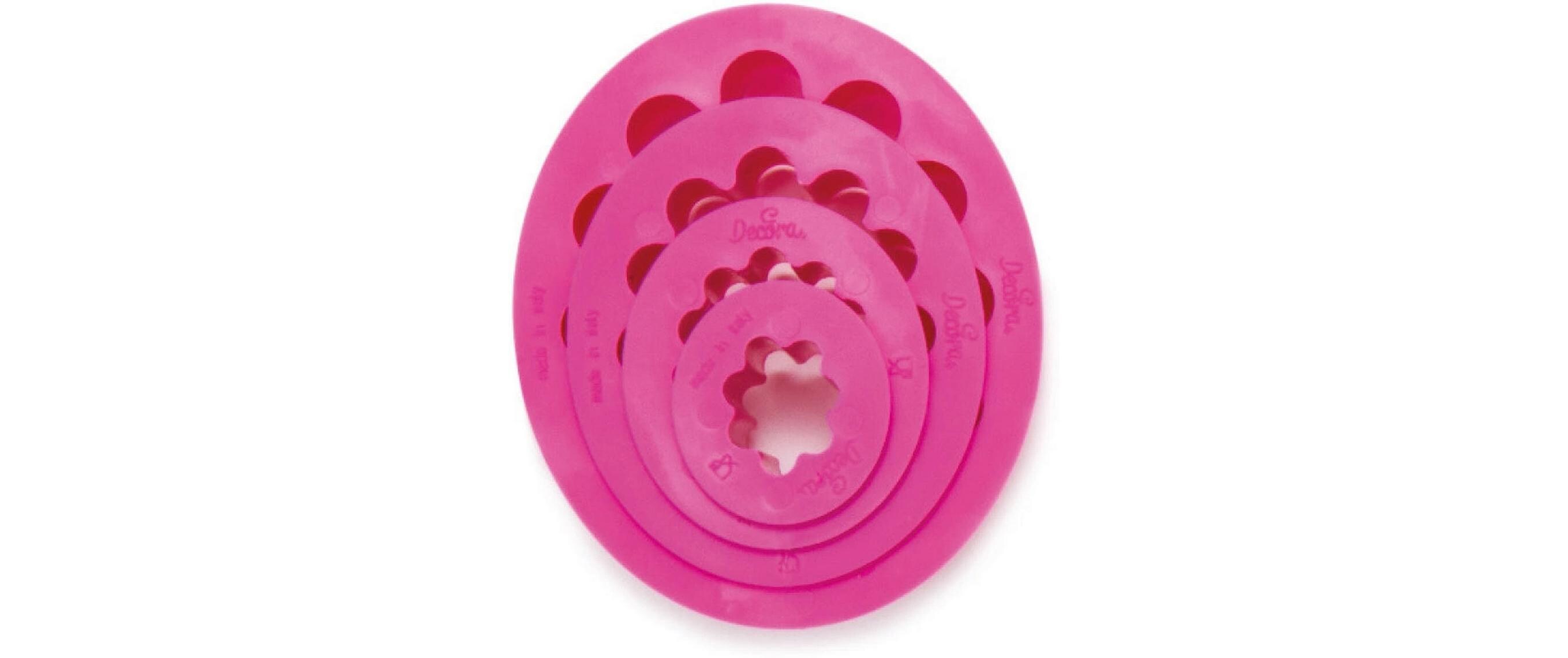 Decora Guetzli-Ausstecher-Set Ovale Kreise, gewellt, 4 Stück