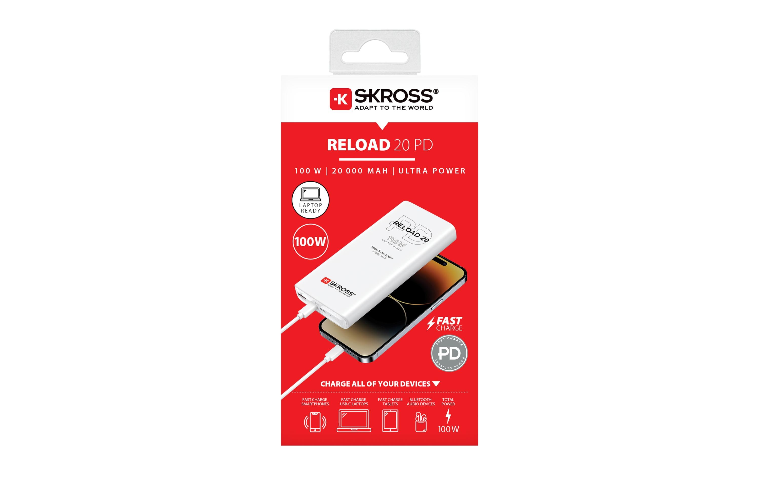 SKROSS Powerbank Reload 20, 100 W PD, 20000 mAh