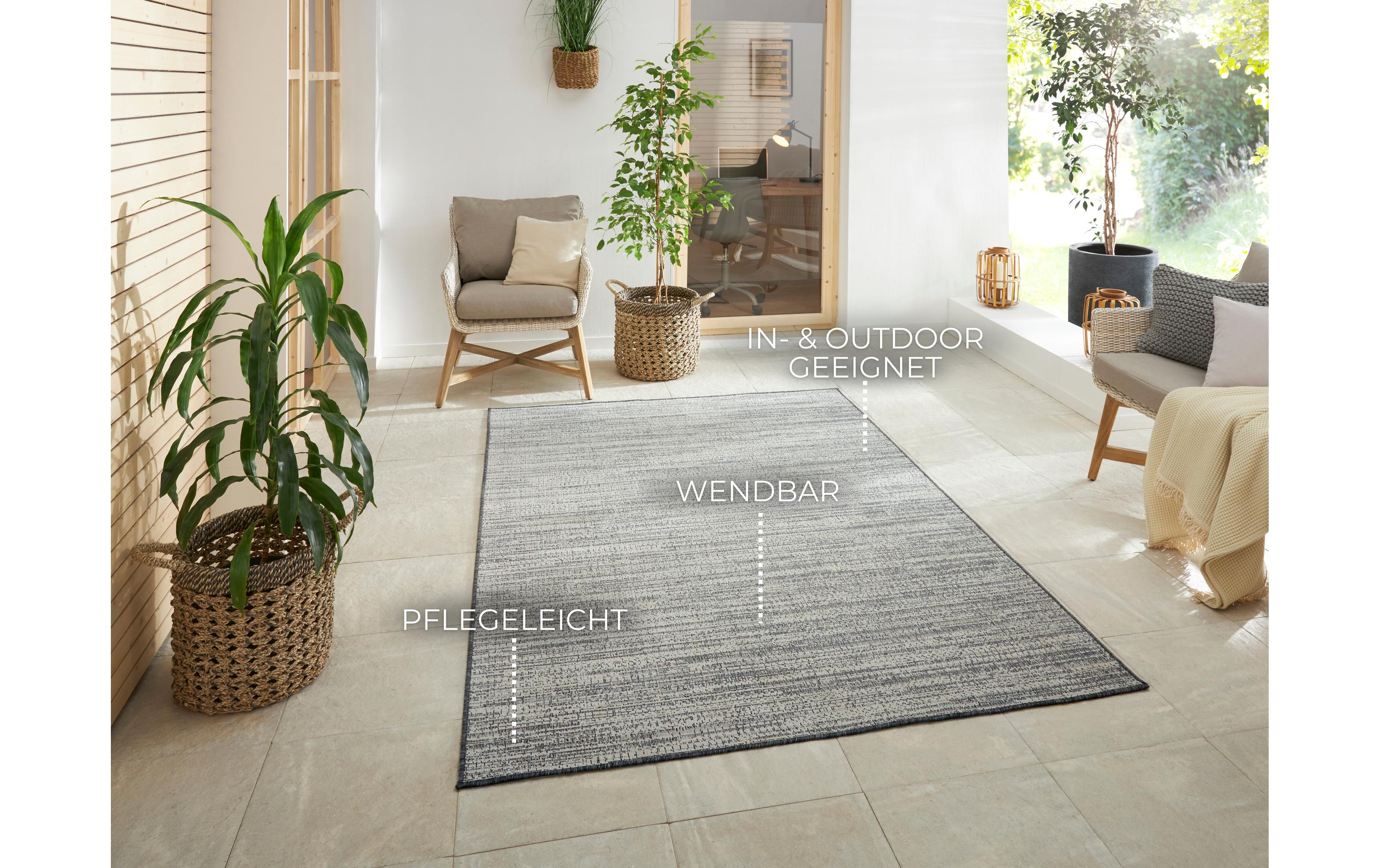 Elle Decoration Teppich Melange 160 x 230 cm, Silver