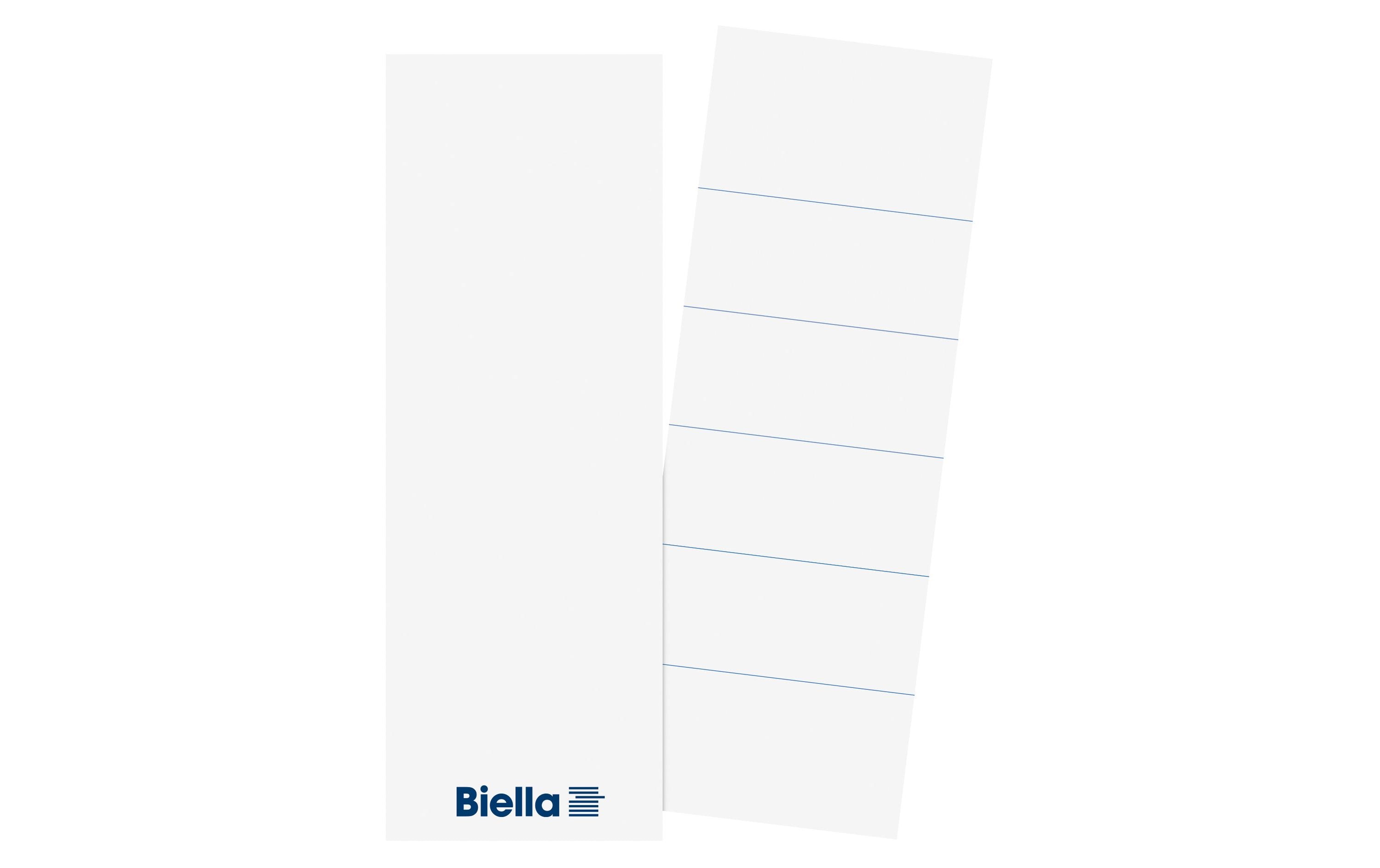 Biella Rückenschilder 5.1 x 14.3 cm, 25 Stück, Weiss