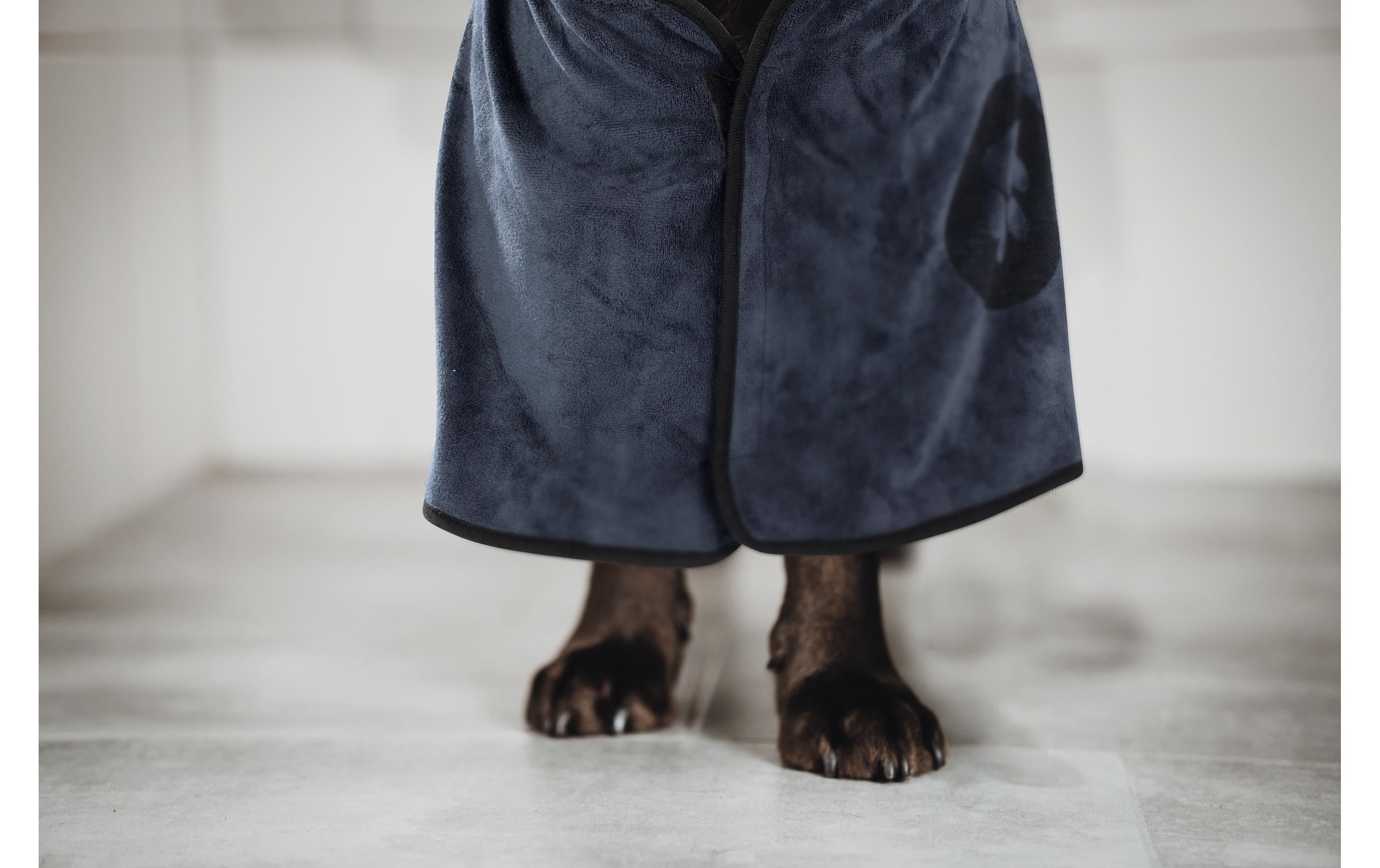 Fluffino Bademantel Beige / Blau, M