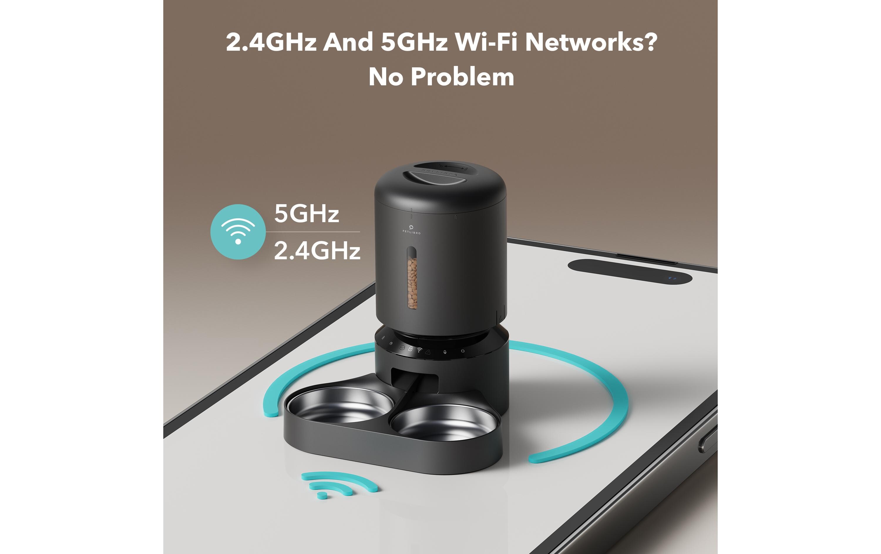 Petlibro Futterautomat WIFI Doppelfutterschale 5 l Schwarz