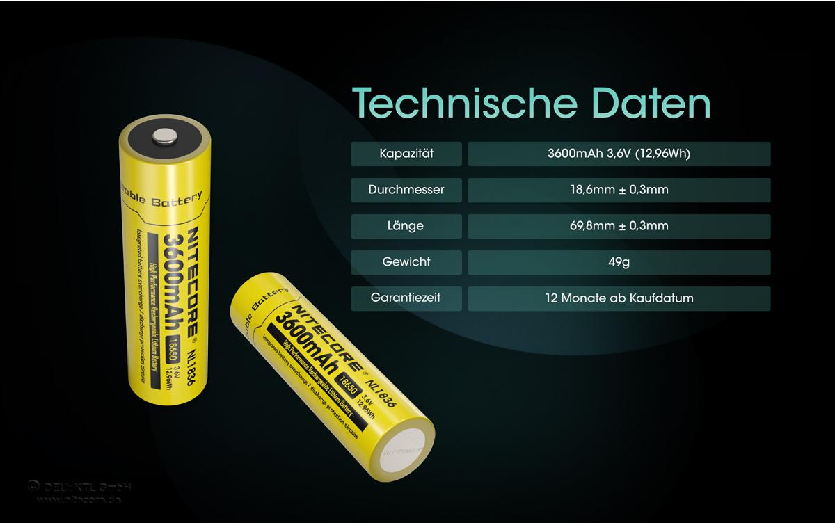 Nitecore Akku Typ 18650 NL1836 3600 mAh