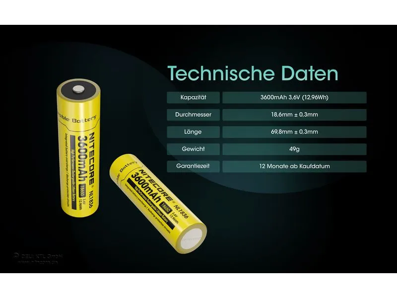 Nitecore Akku Typ 18650 NL1836 3600 mAh Nitecore Akku Typ 18650 NL1836 3600 mAh