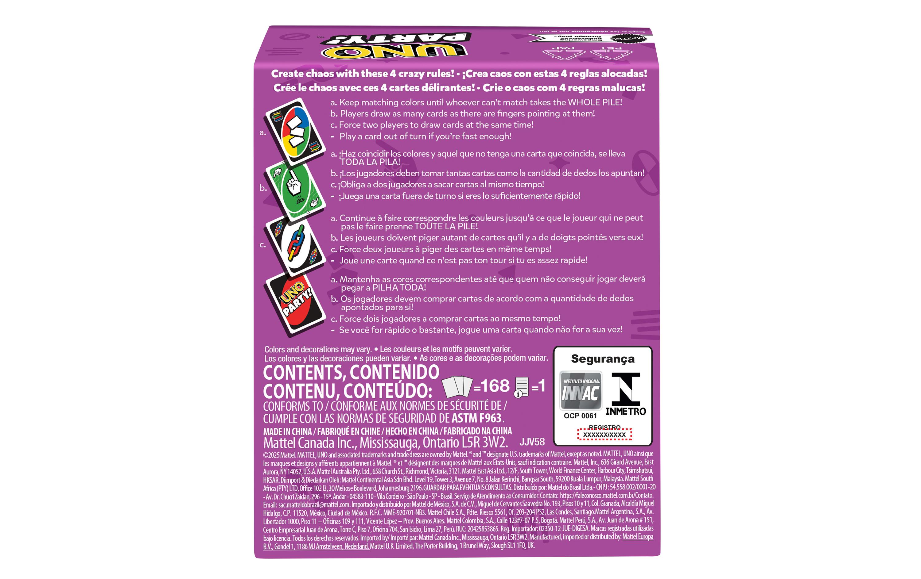 Mattel Spiele Kartenspiel UNO Party