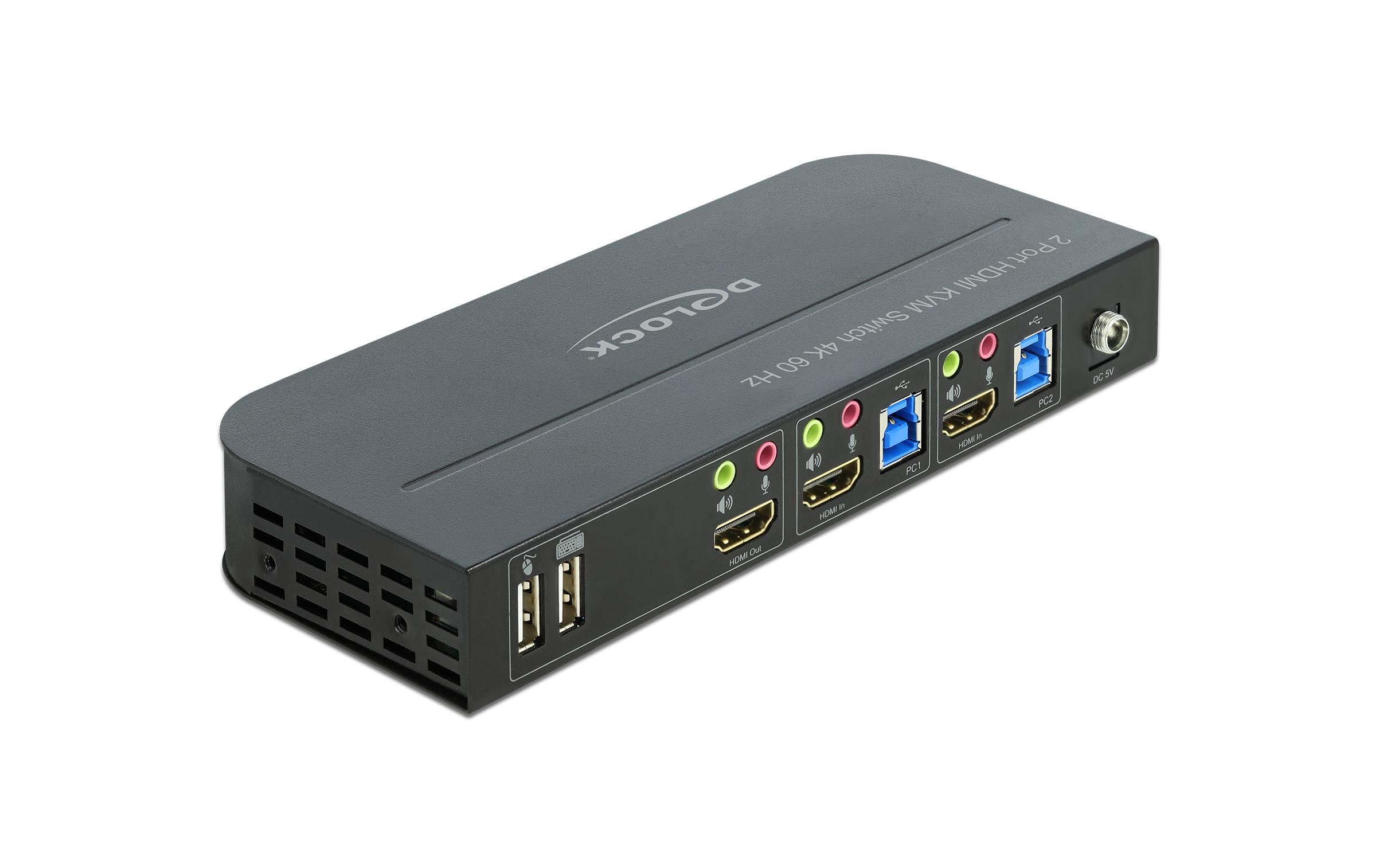 Delock KVM Switch 2 Port HDMI mit USB 3.0 und Audio 4k 60Hz Delock KVM Switch 2 Port HDMI mit USB 3.0 und Audio 4k 60Hz