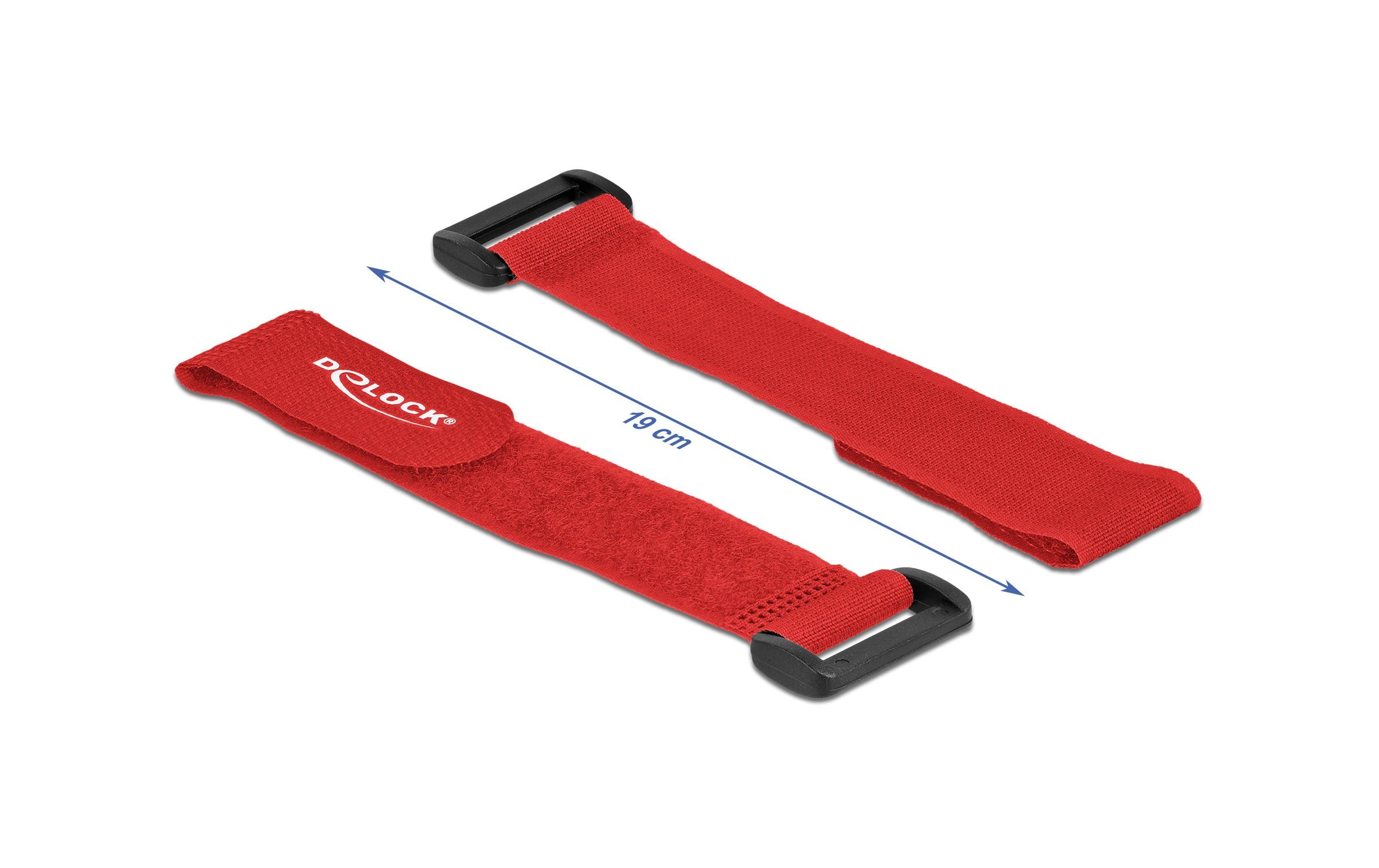 Delock Klettkabelbinder Rot 190 mm x 25 mm 5 Stück