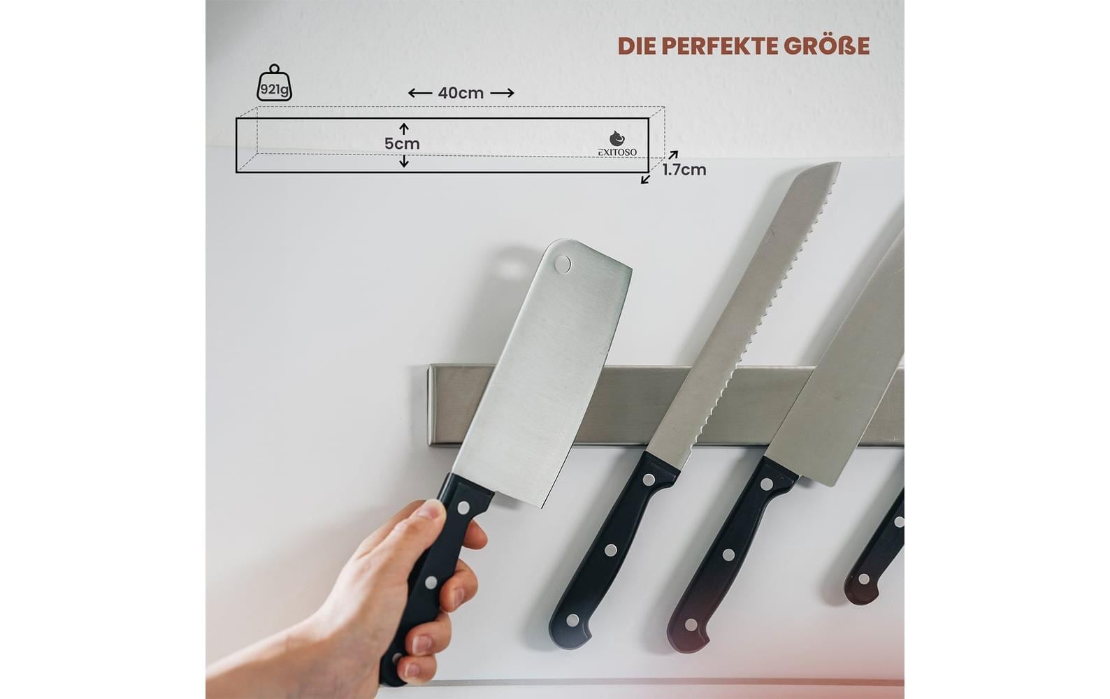 Exitoso Magnetschiene für Messer Silber