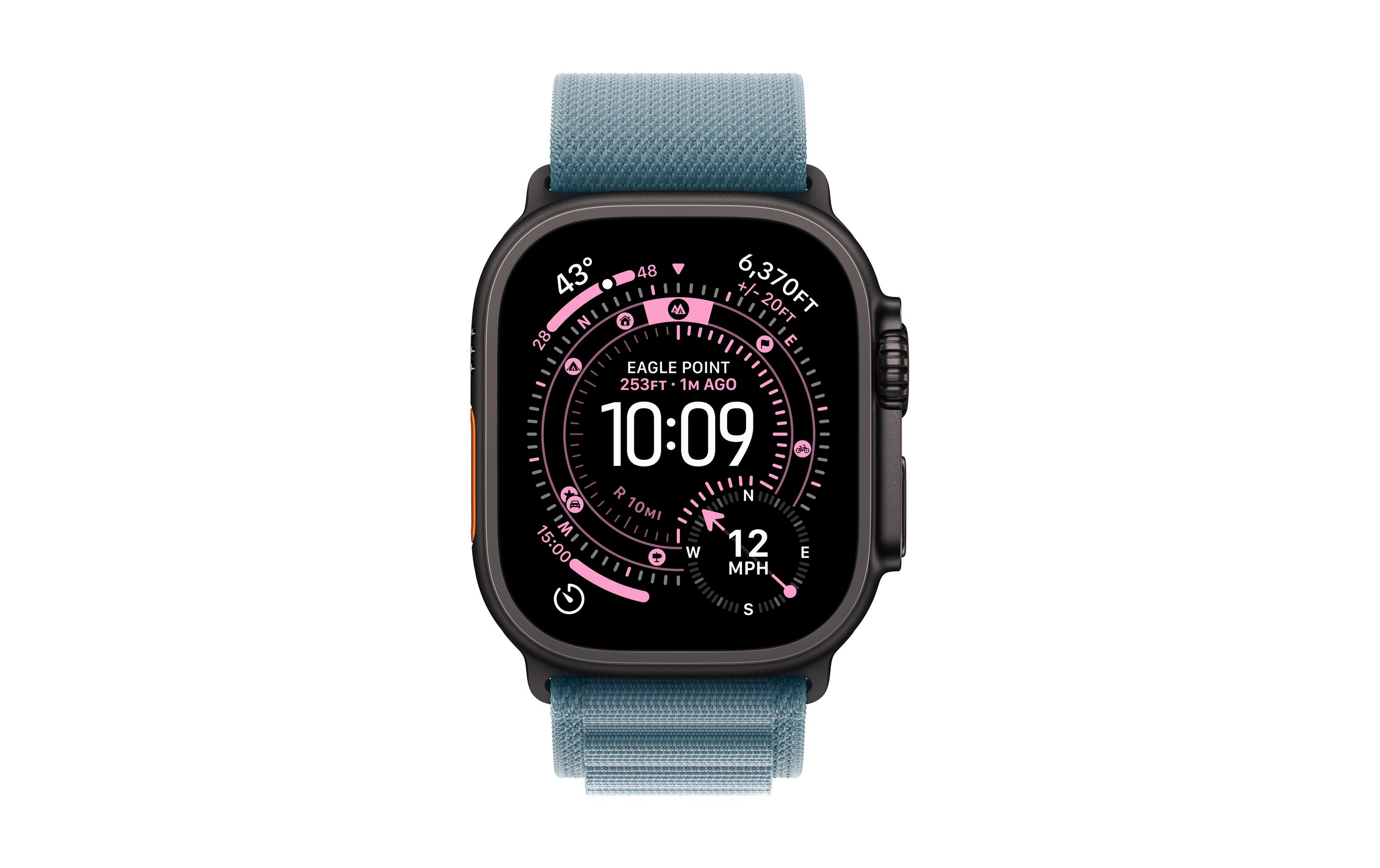 Apple Alpine Loop 49 mm Light Blue Black Titanium Medium Apple Alpine Loop 49 mm Light Blue Black Titanium Medium