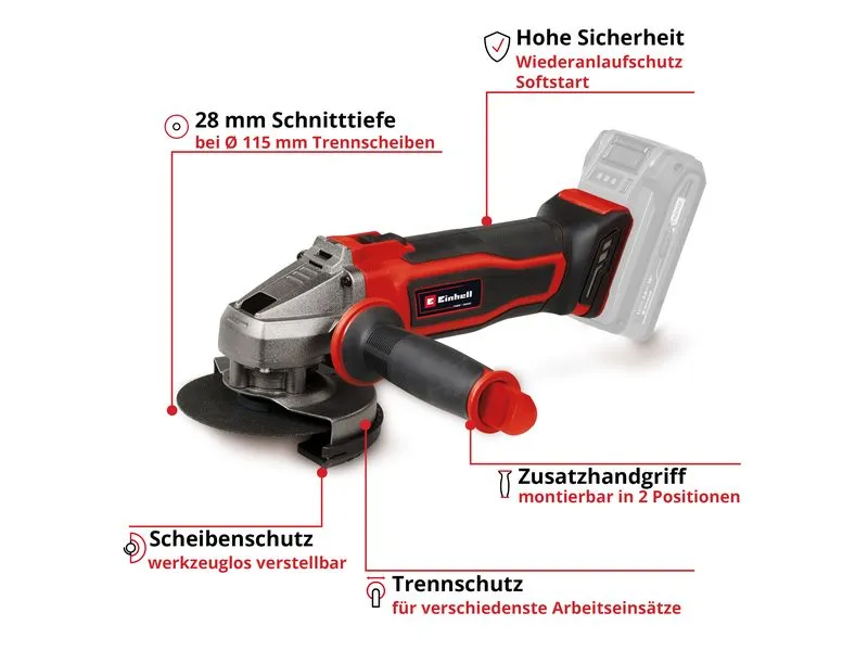 Einhell Professional Winkelschleifer TE-AG 18/115-2 Li – Solo Einhell Professional Winkelschleifer TE-AG 18/115-2 Li – Solo