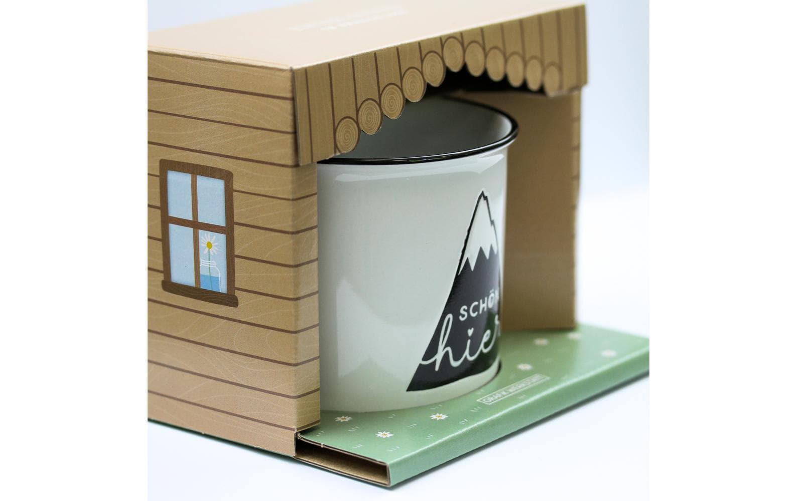 Grafik Werkstatt Vintage Becher Bergglück, Schön hier