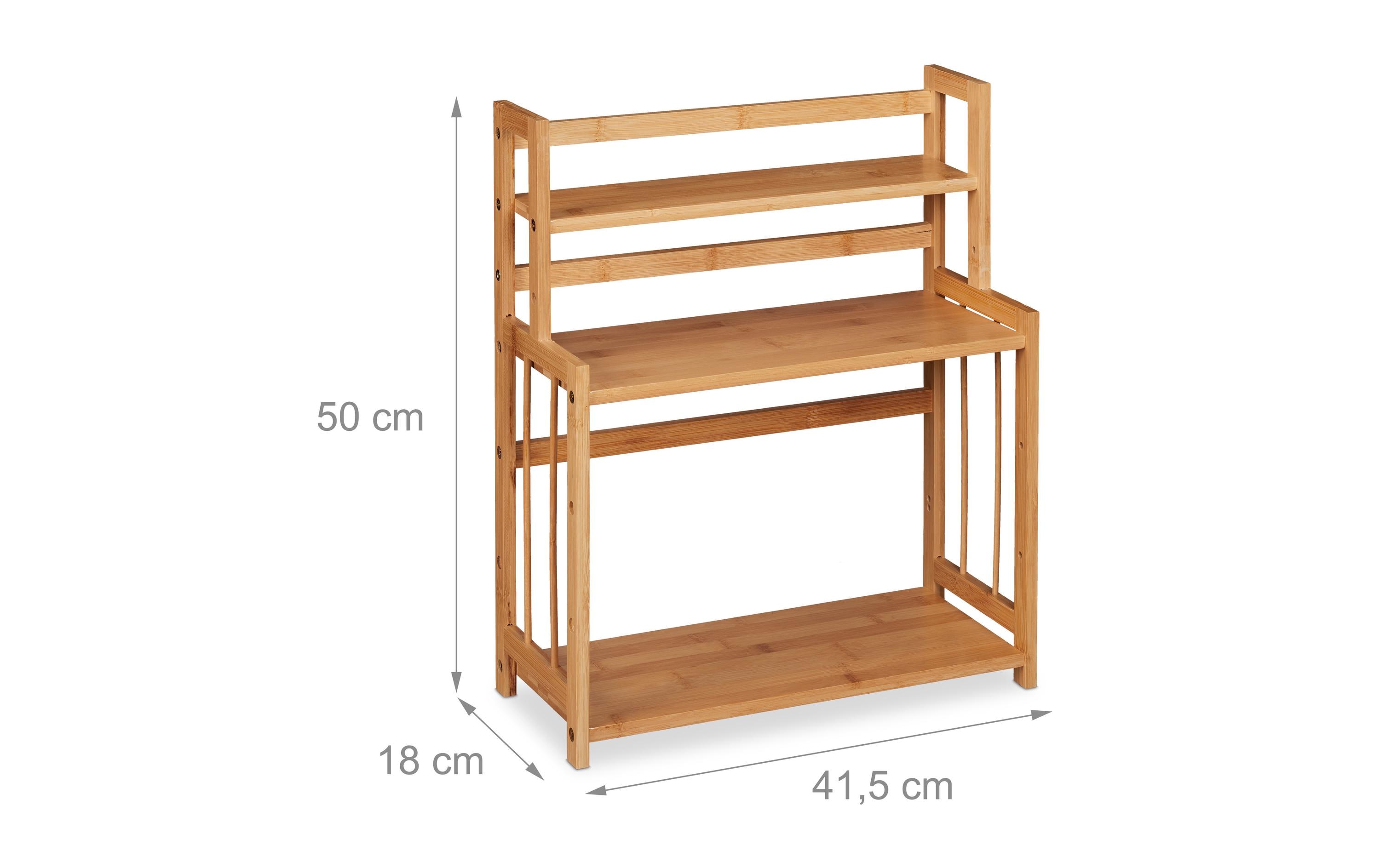 relaxdays Gewürzregal Bambus 3 Etagen Hellbraun