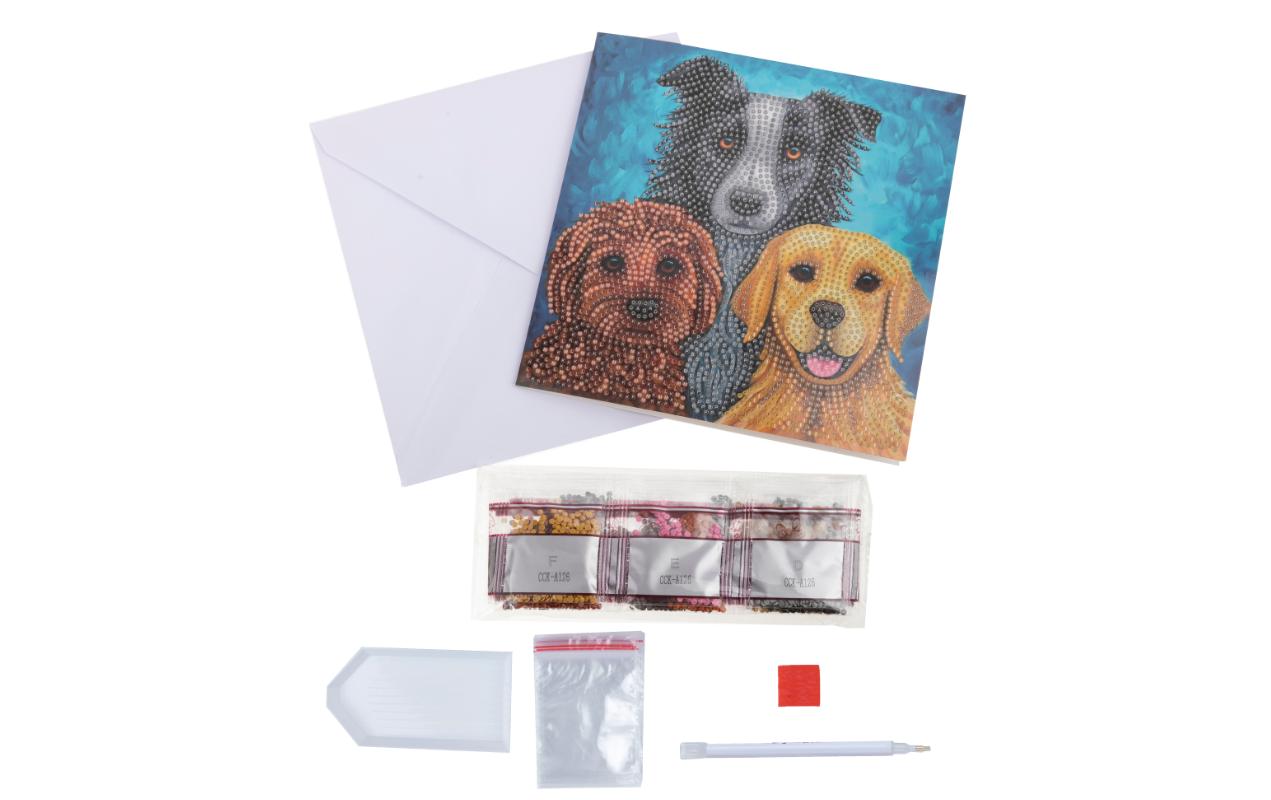 CRAFT Buddy Bastelset Crystal Art Card Hunde