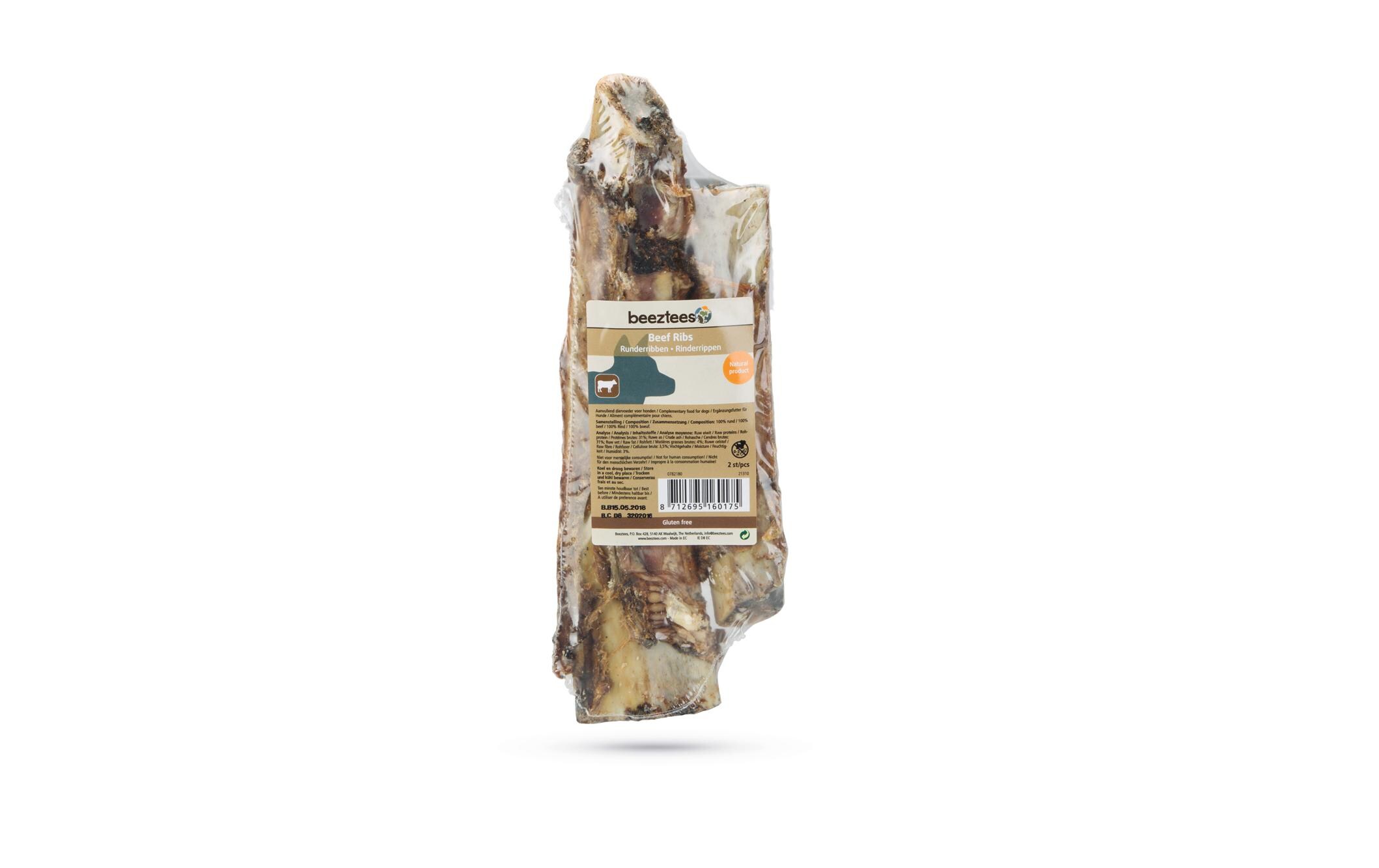 Beeztees Kausnack Rinderrippe, 2 Stück