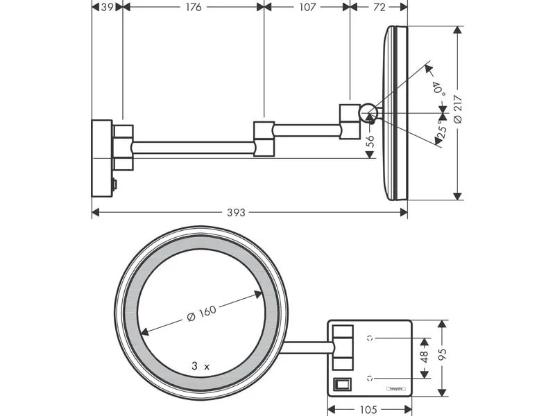 hansgrohe Kosmetikspiegel Chrom