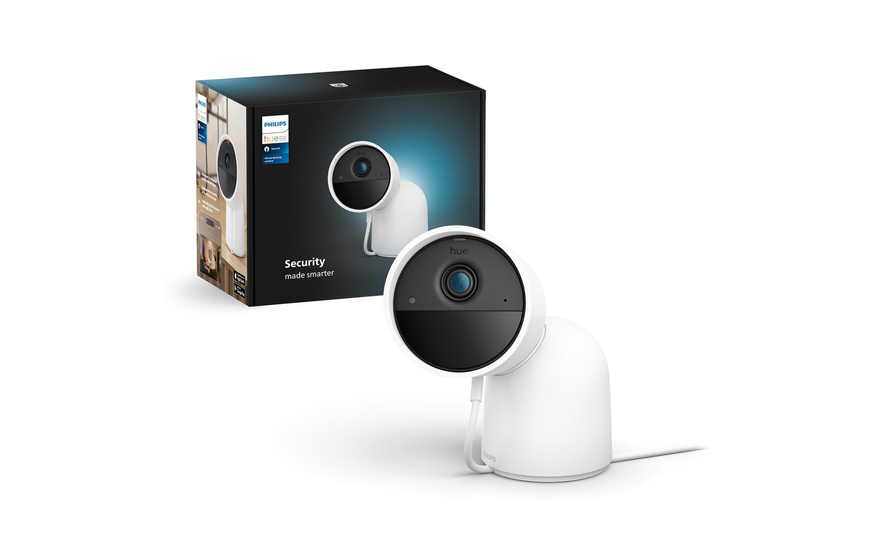 Philips Hue Secure kabelgebundene Kamera mit Standfuss Weiss Philips Hue Secure kabelgebundene Kamera mit Standfuss Weiss