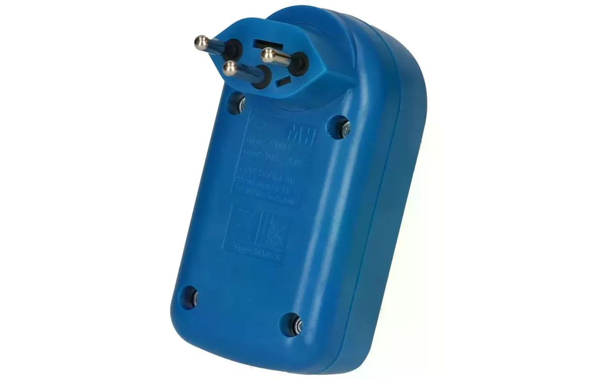 Max Hauri Mehrfachstecker maxAdapt BS, 2 x T13, mit Schalter, Blau