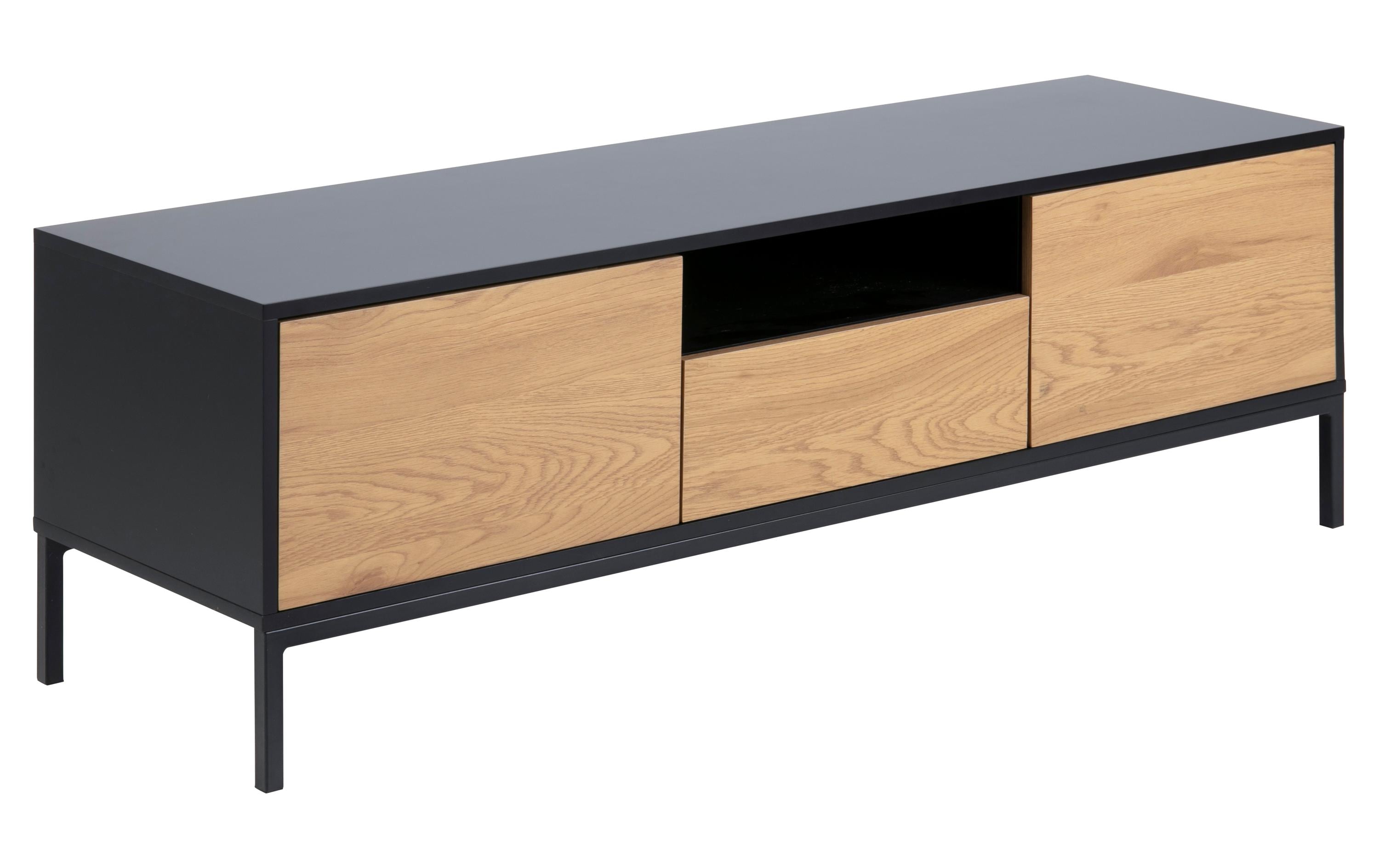 AC Design TV-Möbel Seaford 140 x 40 x 45 cm, Nature/Schwarz