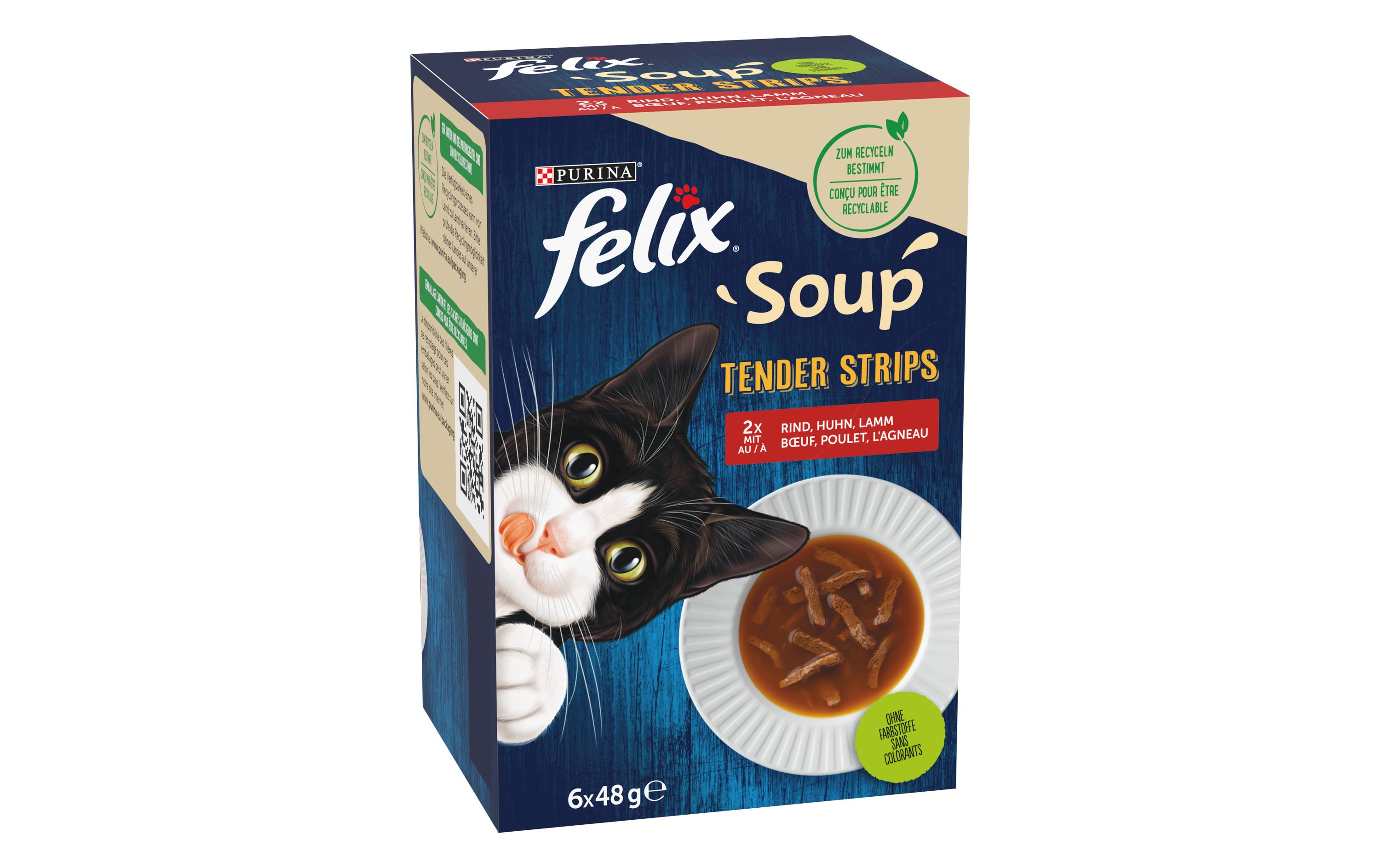 Felix Nassfutter Soup Original Fleisch, 6 x 48g