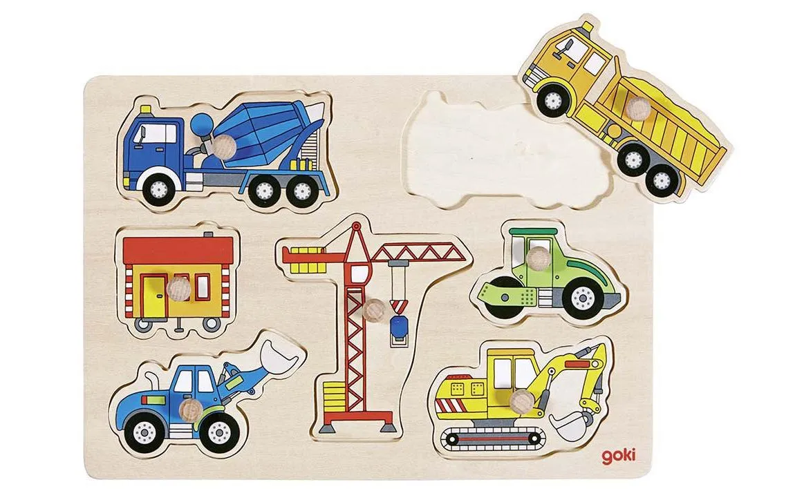 Goki Steckspiel Baufahrzeuge Goki Steckspiel Baufahrzeuge