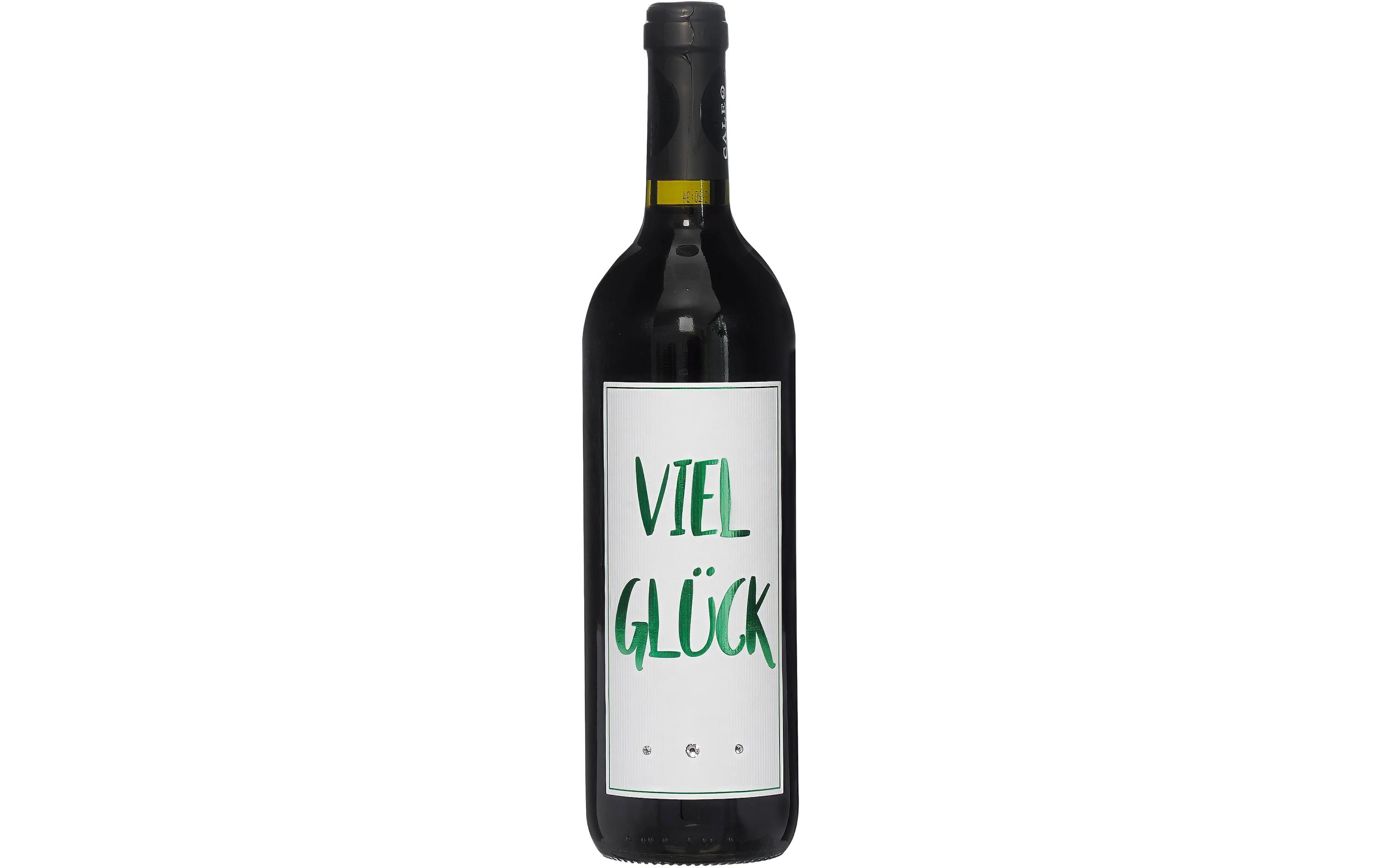 Dreams and Fantasy Geschenkidee Rotwein Viel Glück Grün, 750 ml