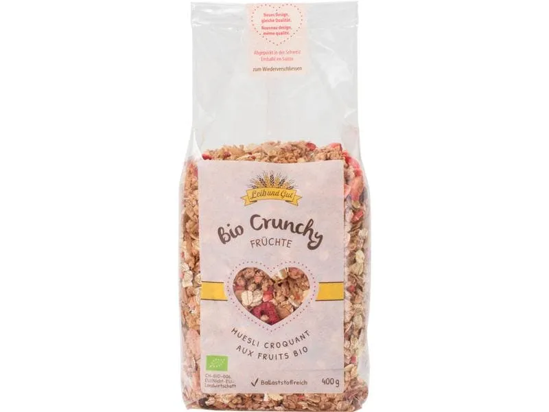 Leib und Gut Müesli Bio Crunchy Früchte 400 g