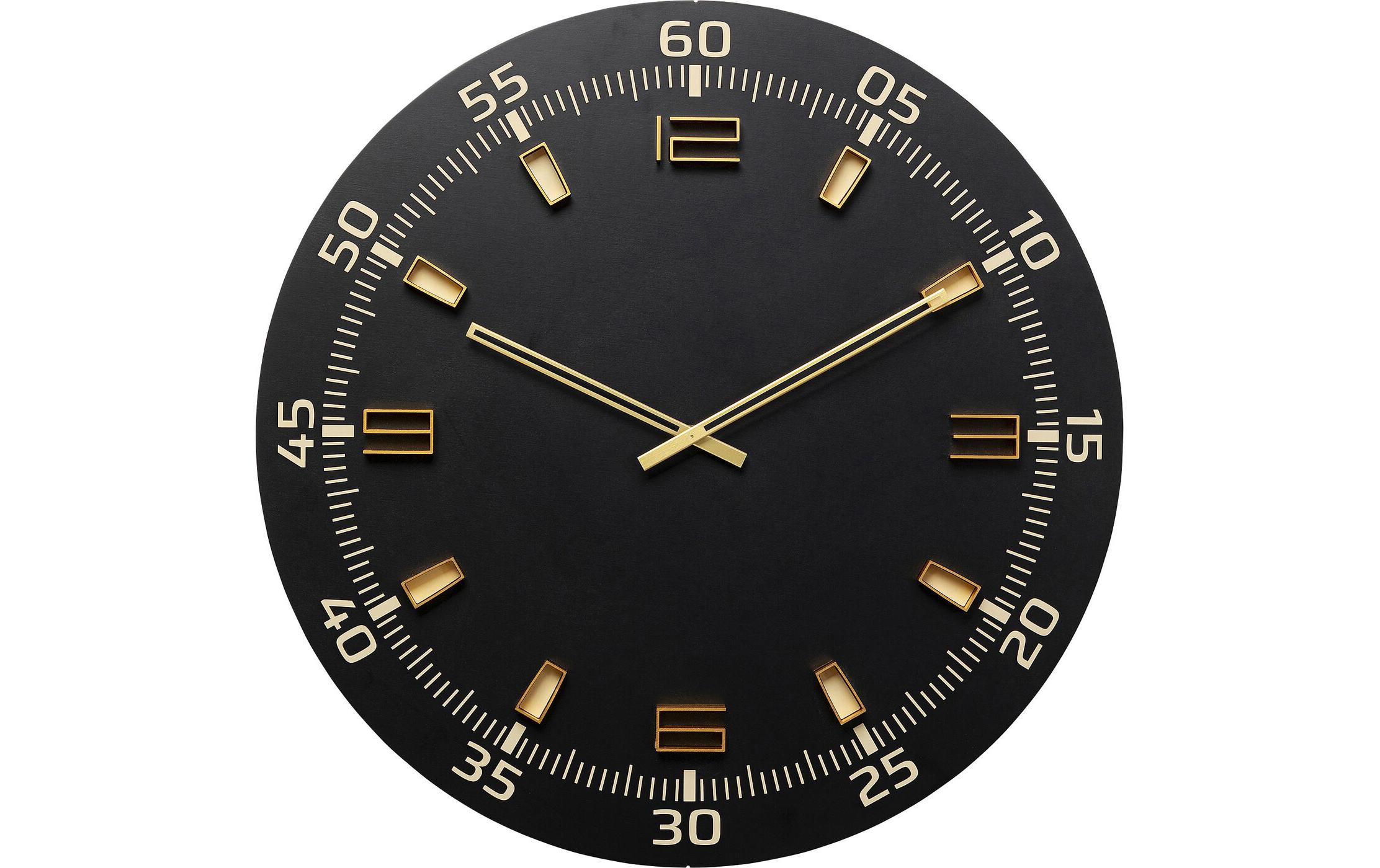 Kare Wanduhr Milk Bar 60 cm, Gold/Schwarz