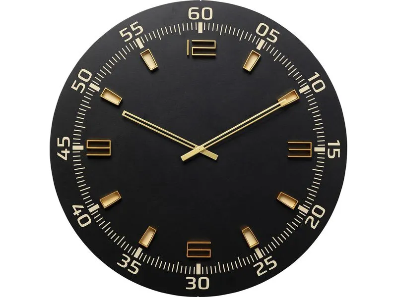 Kare Wanduhr Milk Bar 60 cm, Gold/Schwarz