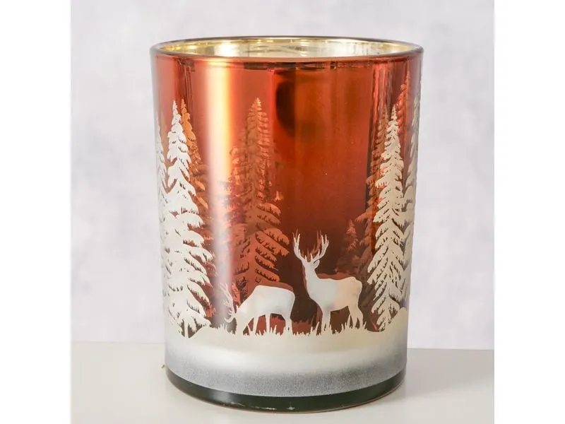 Boltze Weihnachtswindlicht Lorel Glas, 12.5 x 10 cm