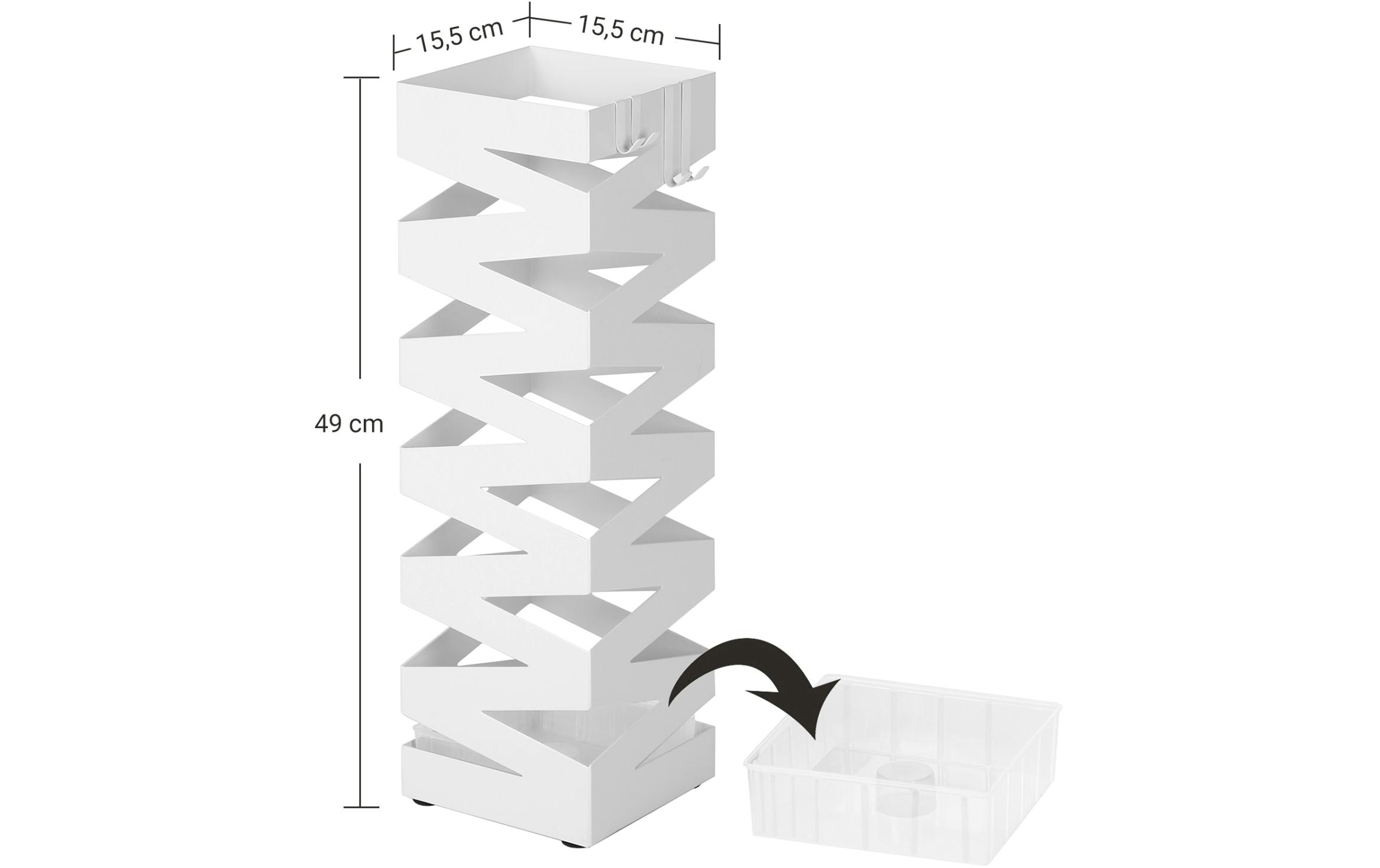 Songmics Schirmständer mit Zick-Zack Muster 49 cm, Weiss