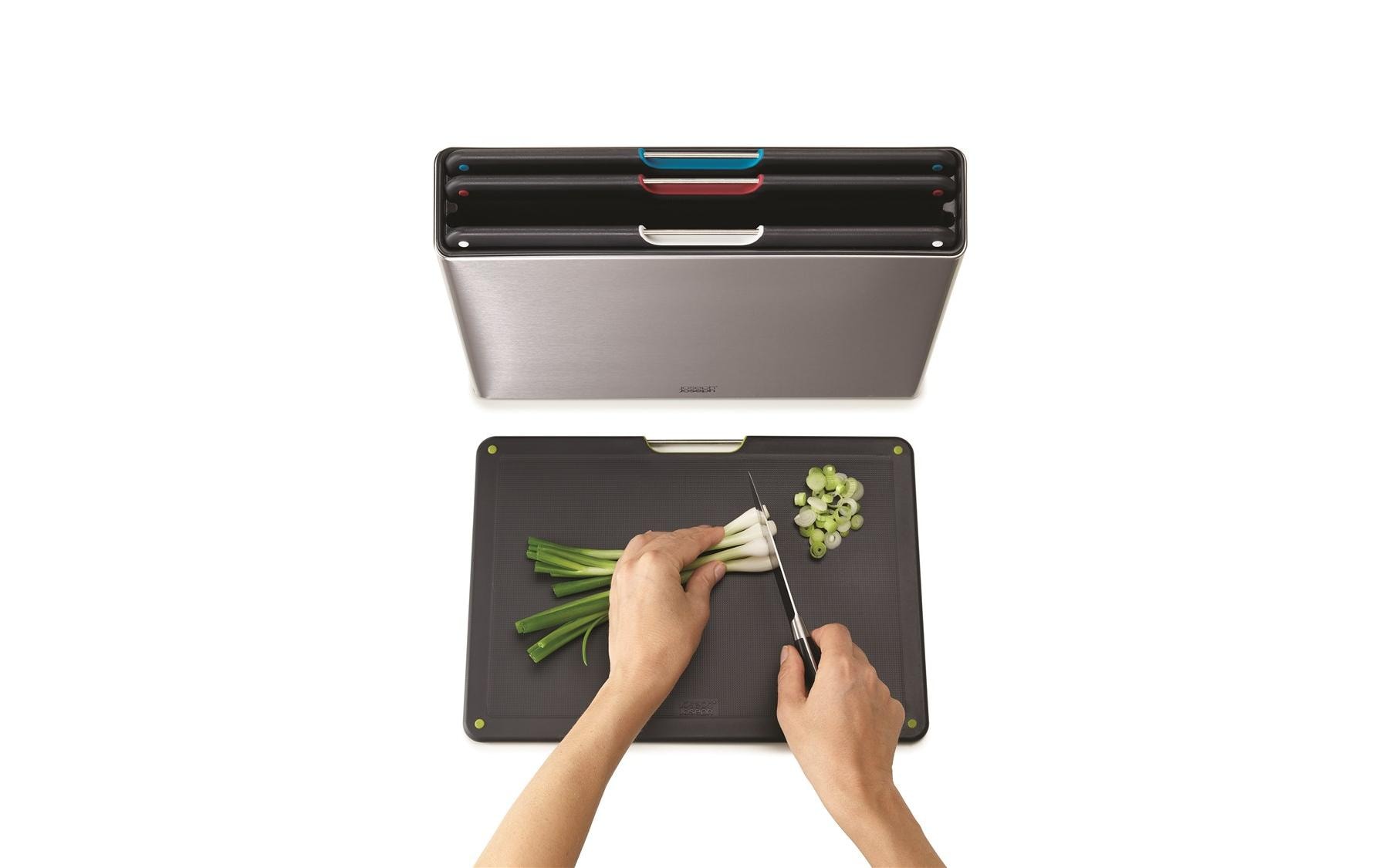 Joseph Joseph Schneidebrett-Set Folio Steel Silber