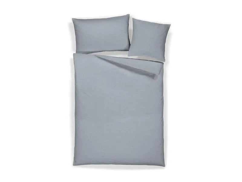 Home Fashion Kopfkissenbezug Halbleinen Hellblau/Stahlblau, 65 x 100 cm