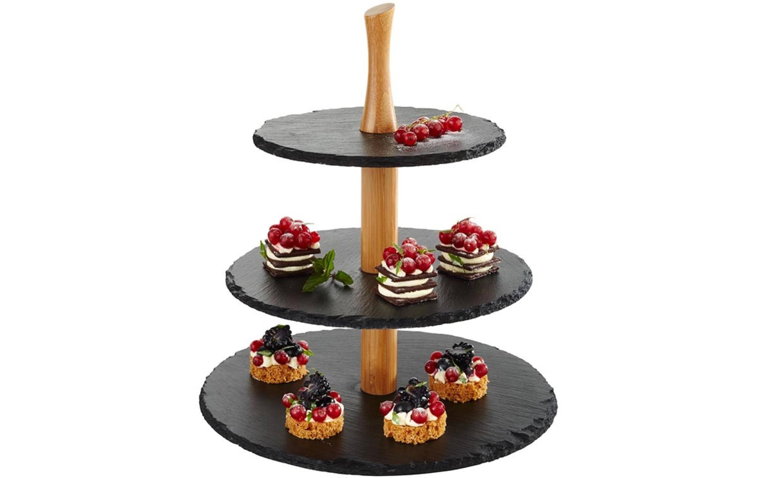 APS 3-stufige Etagère Braun/Schwarz