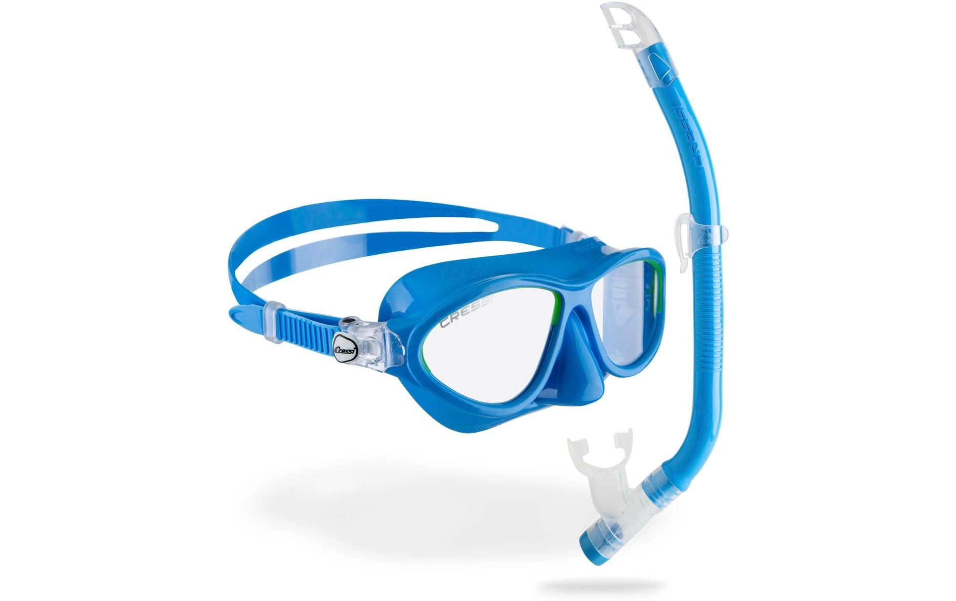 CRESSI Moon + Top Snorkel Combo Light Blue/Lime