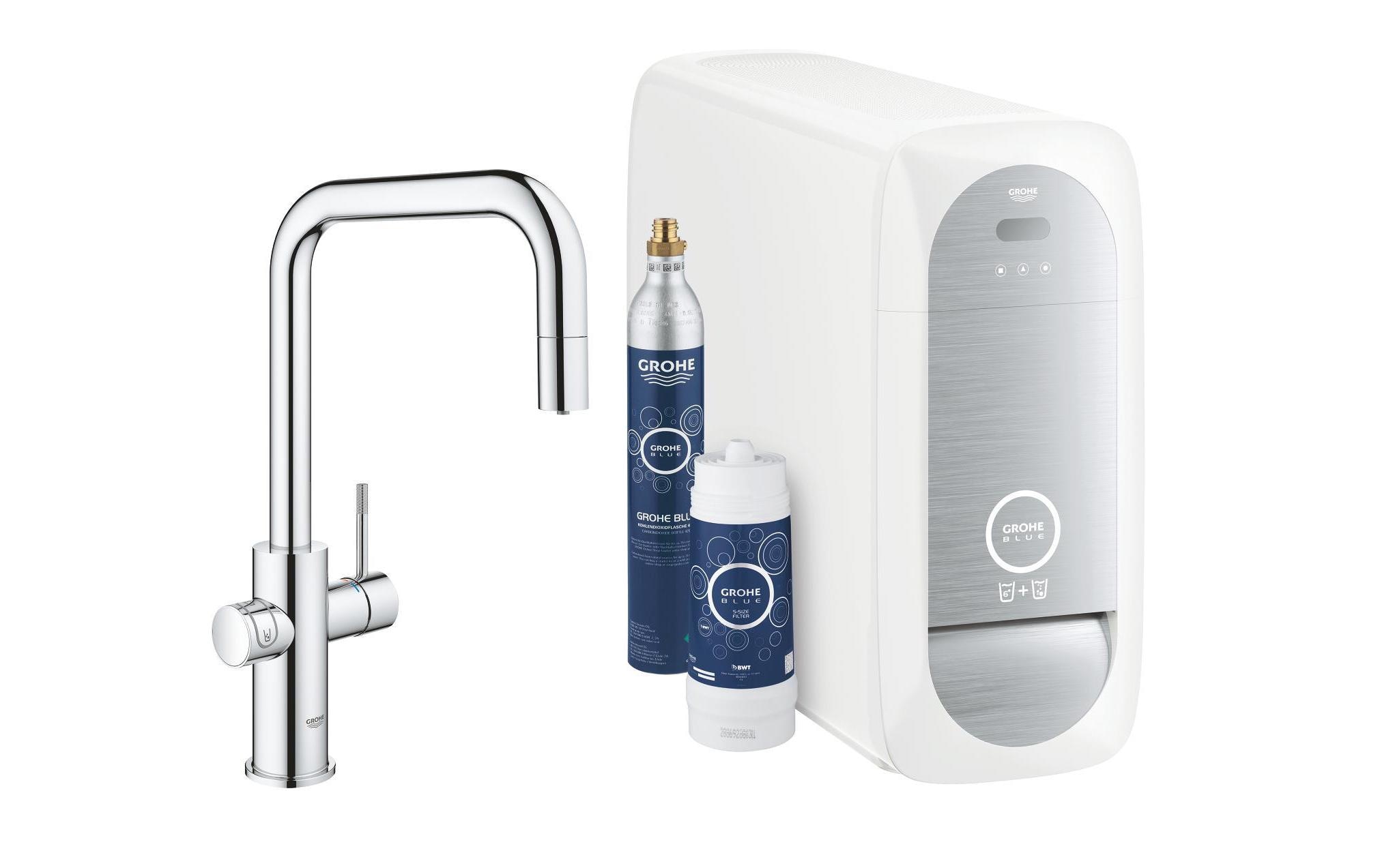 GROHE Küchenarmatur Blue Home U-Auslauf, Starter Kit, Chrom GROHE Küchenarmatur Blue Home U-Auslauf, Starter Kit, Chrom