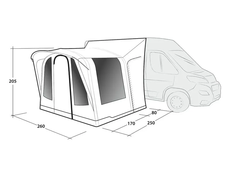 Outwell Vorzelt Santa Monica Air 260 x 250 x 205 cm