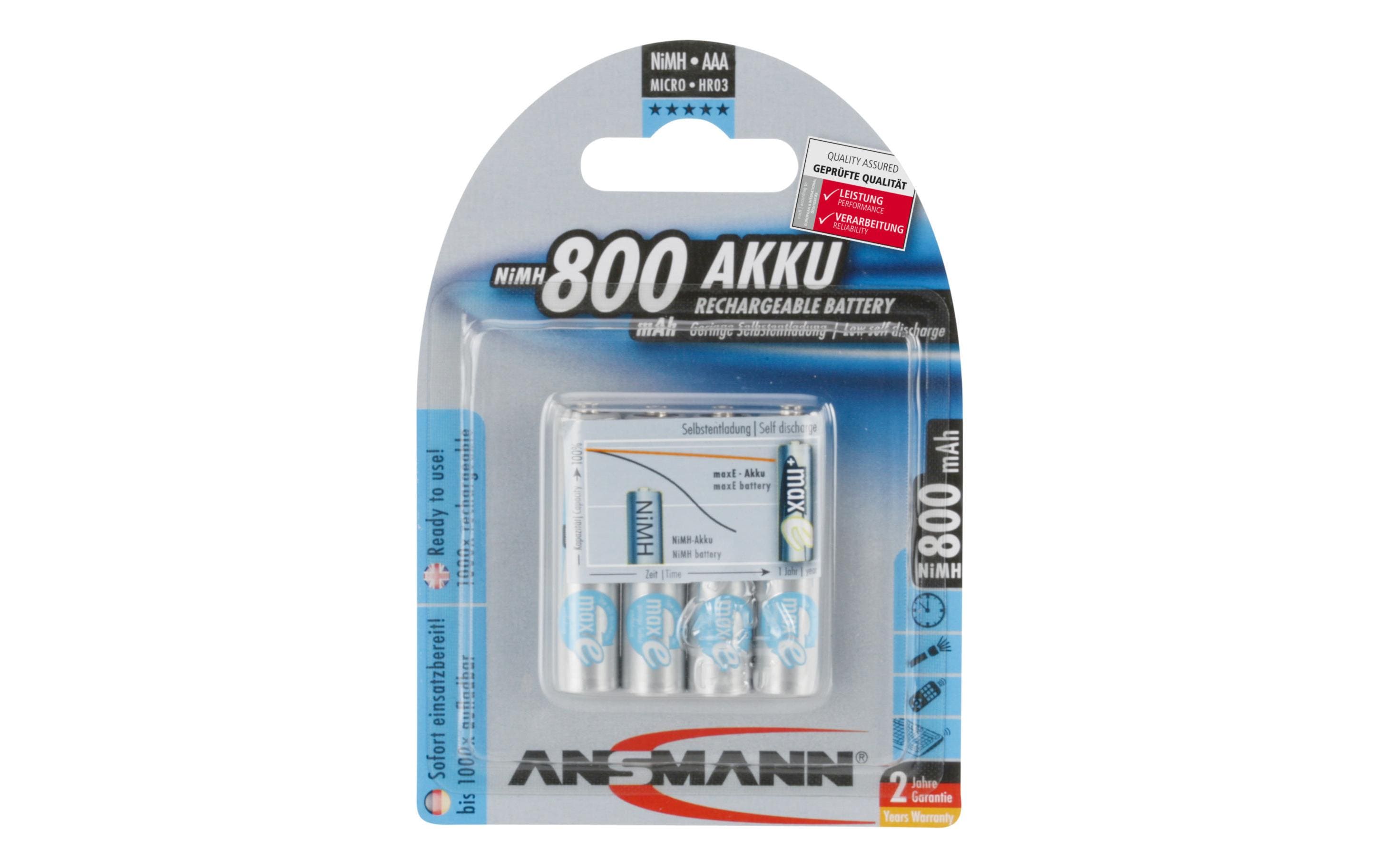 Ansmann Akku 4x AAA 800 mAh Ansmann Akku 4x AAA 800 mAh