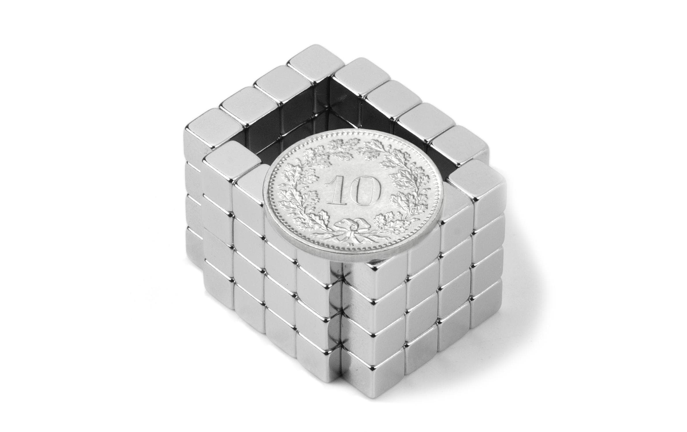 supermagnete Haftmagnet Neodym 10 x 10 x 10 mm Würfel Silber