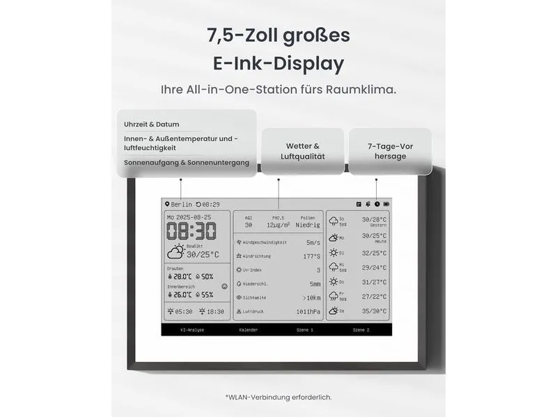 SwitchBot E-Ink-Home-Dashboard Digital Schwarz SwitchBot E-Ink-Home-Dashboard Digital Schwarz
