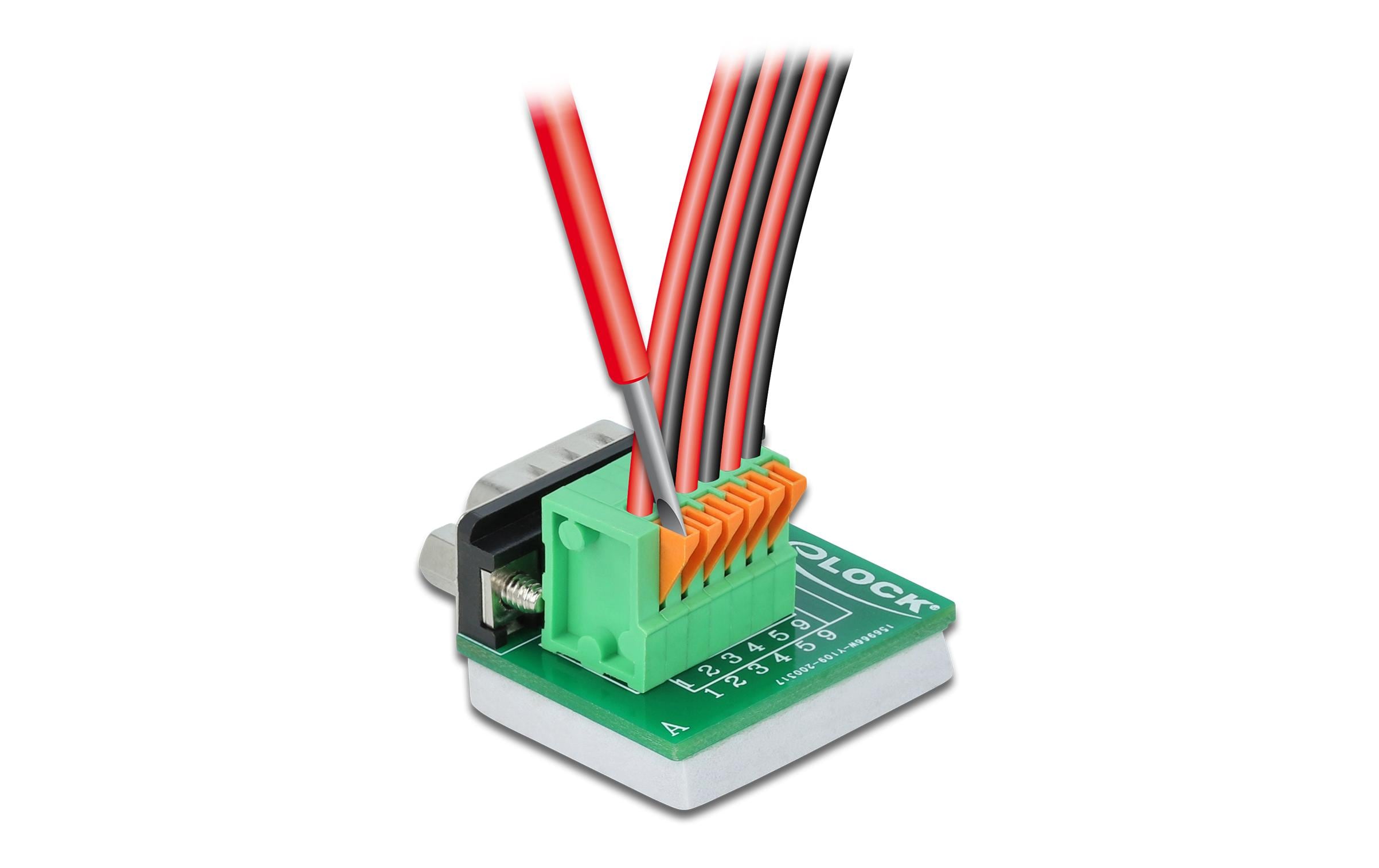 Delock Adapter Terminalblock RS232 DB9 Stecker vertikal 0 m