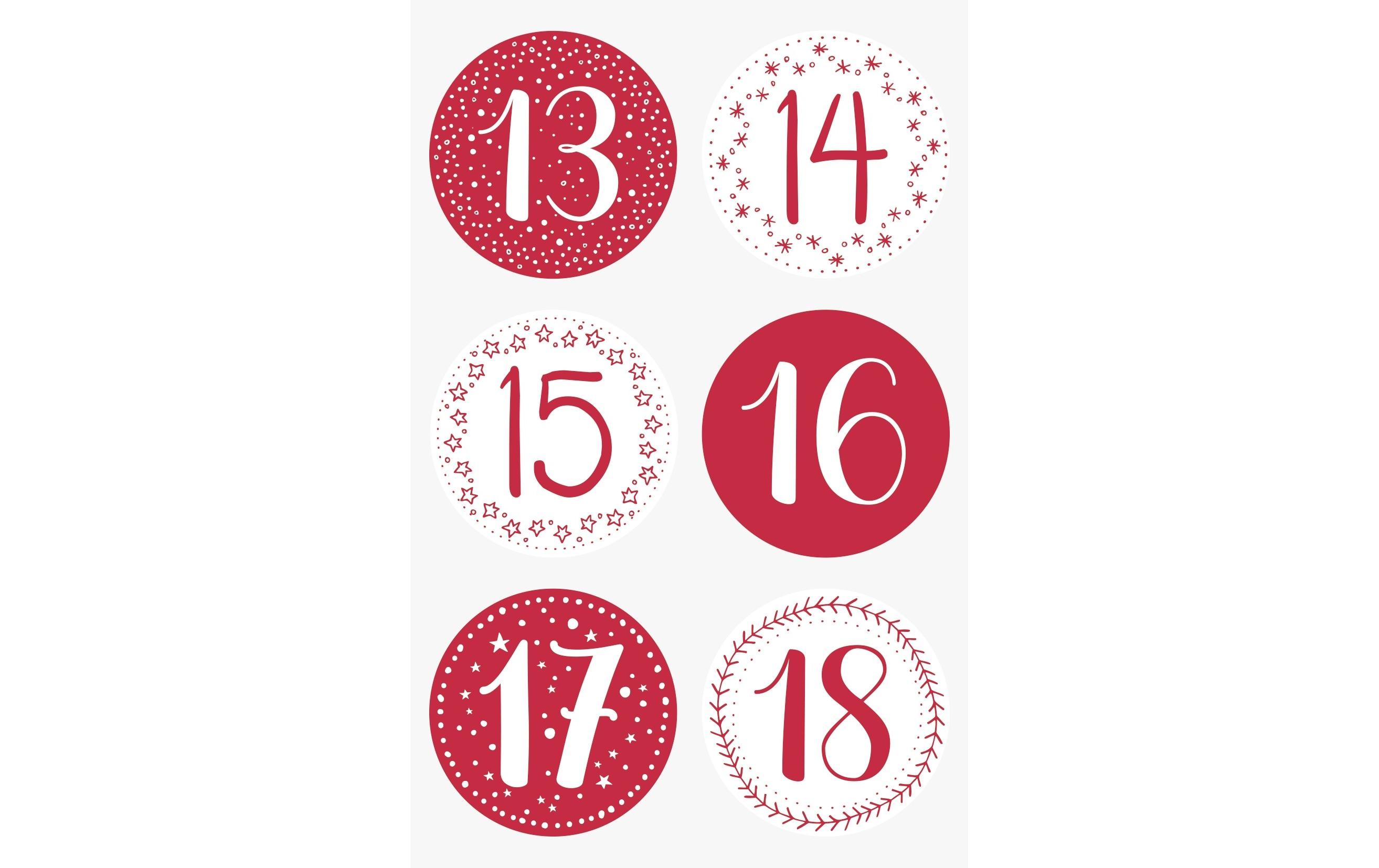 Heyda Adventskalender Set 24 x 13 x 7.5 cm, Rot/Weiss