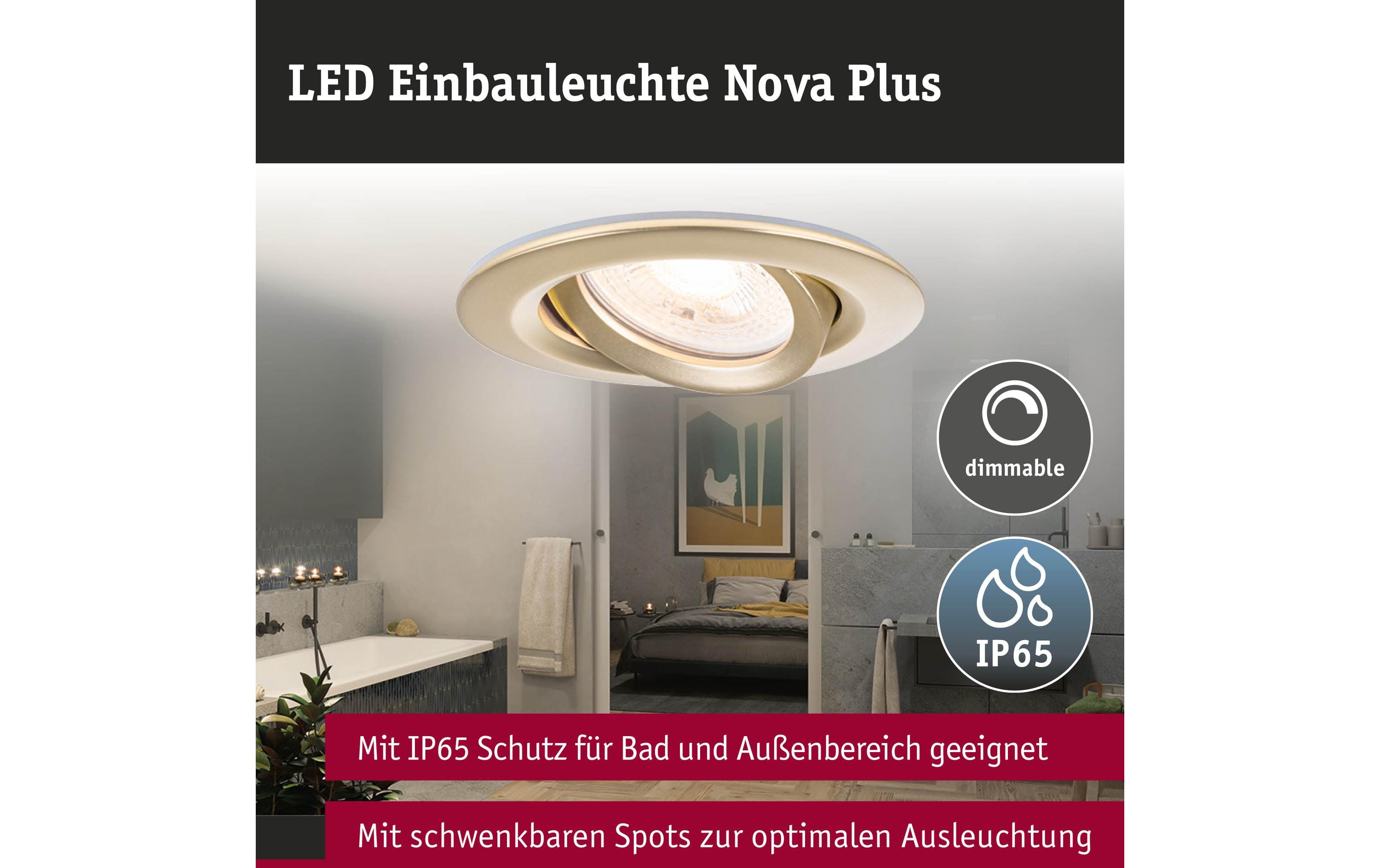 Paulmann Einbauleuchte Nova Plus 3-Set Gold