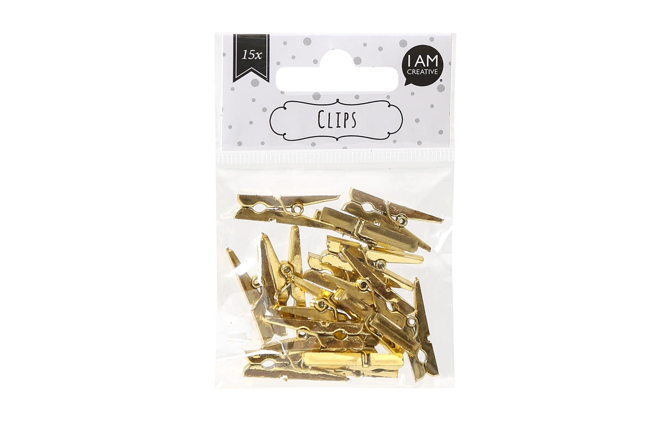 I AM CREATIVE Klammer 4 x 30 mm 15 Stück, Gold I AM CREATIVE Klammer 4 x 30 mm 15 Stück, Gold
