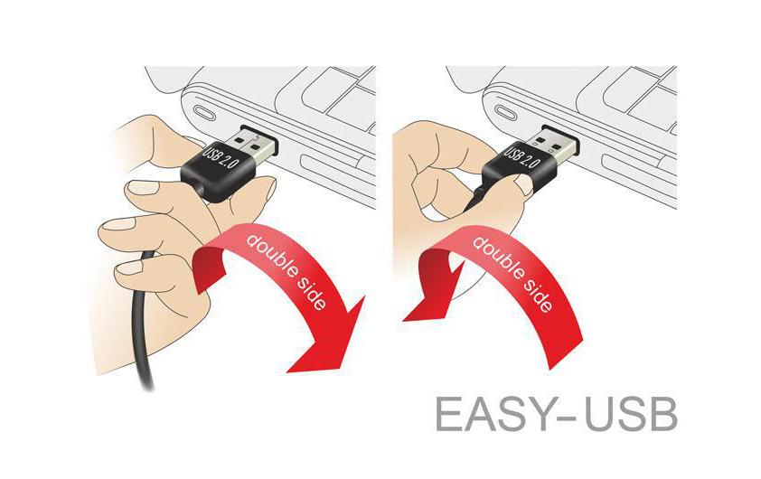 Delock USB 2.0 Adapter Easy USB-A Stecker - USB-A Buchse