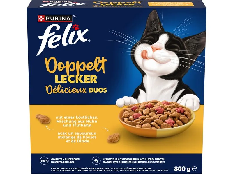 Felix Trockenfutter Doppelt Lecker Adult Geflügel 800 g Felix Trockenfutter Doppelt Lecker Adult Geflügel 800 g