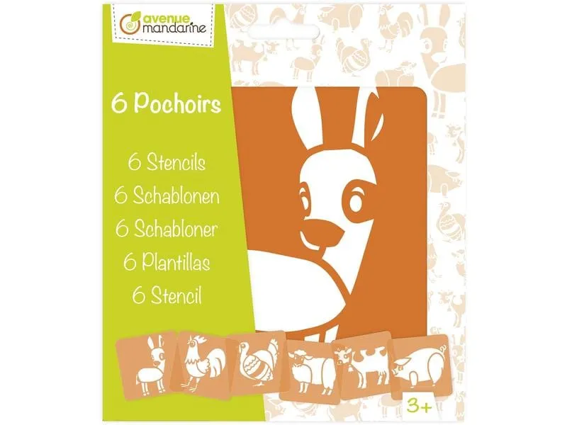 Avenue Mandarine Schablone 15 x 15 cm, Bauernhof Avenue Mandarine Schablone 15 x 15 cm, Bauernhof