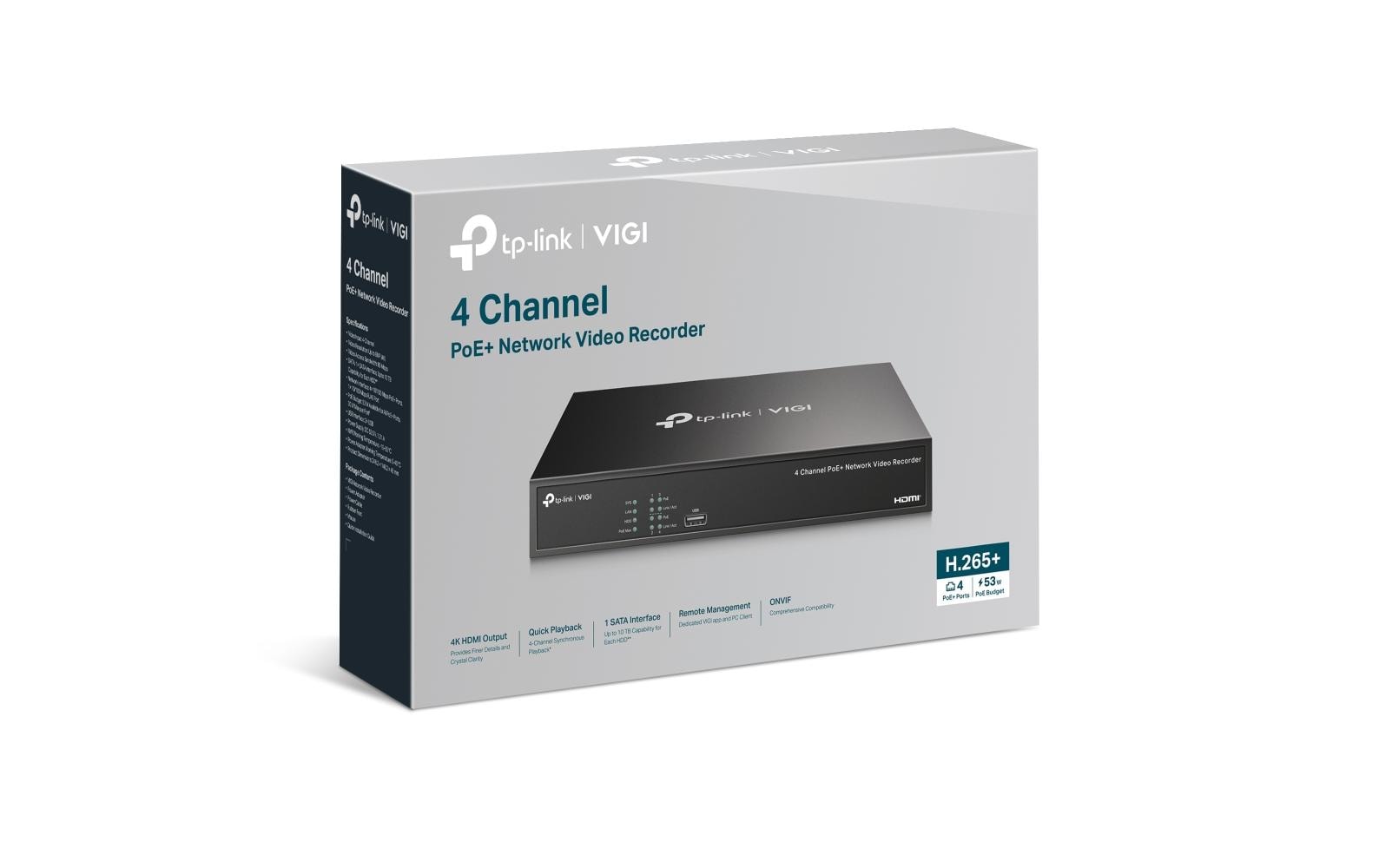 TP-Link Vigi Netzwerkrekorder VIGI NVR1004H-4P 0 TB, 4 Kanal